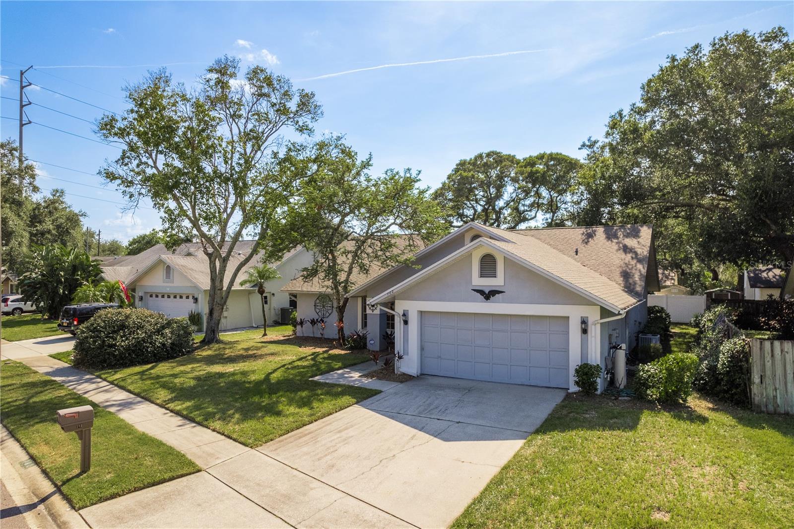 Front aerial view from left side of the house