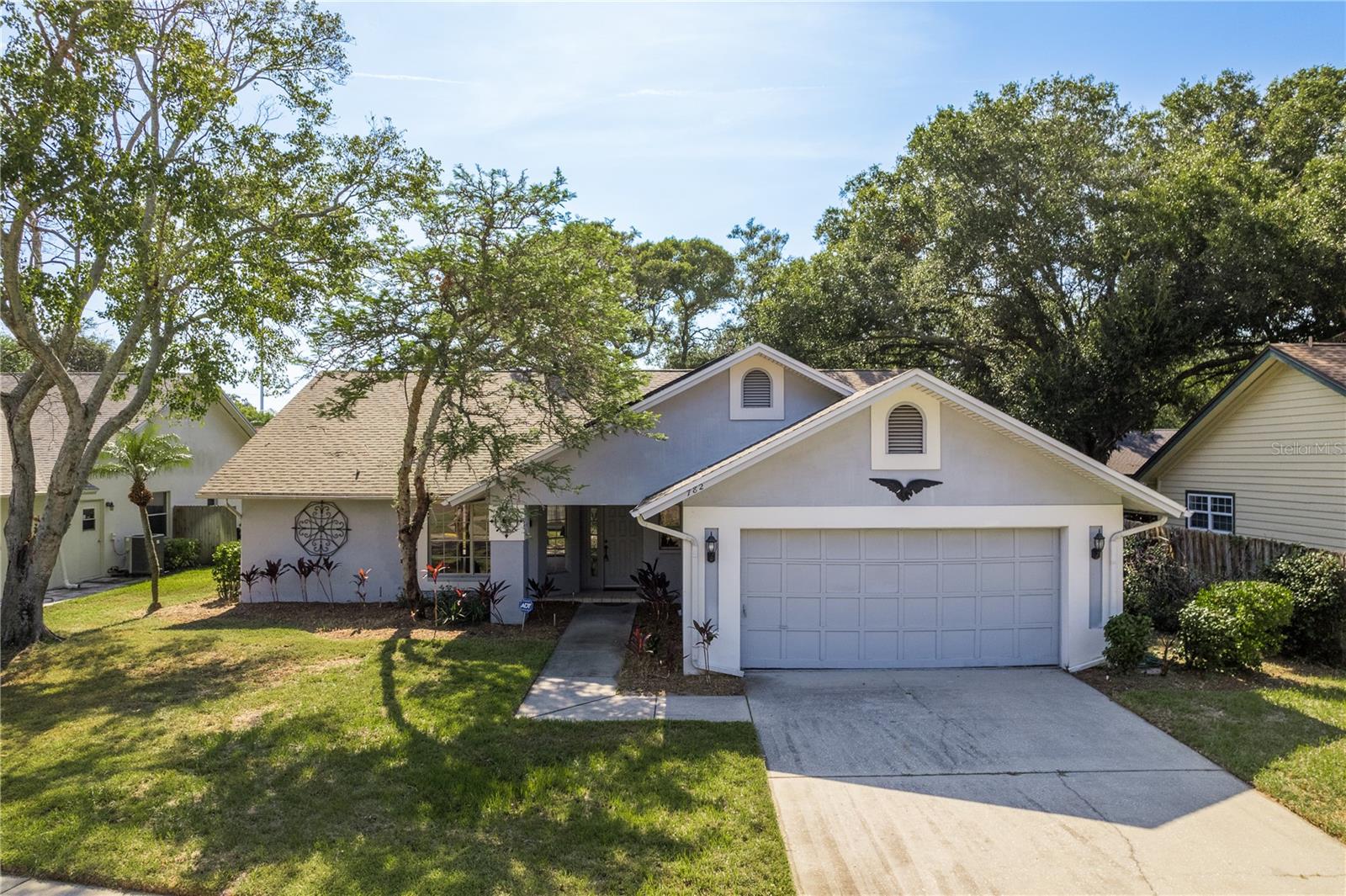 Aerial view of the front of the house