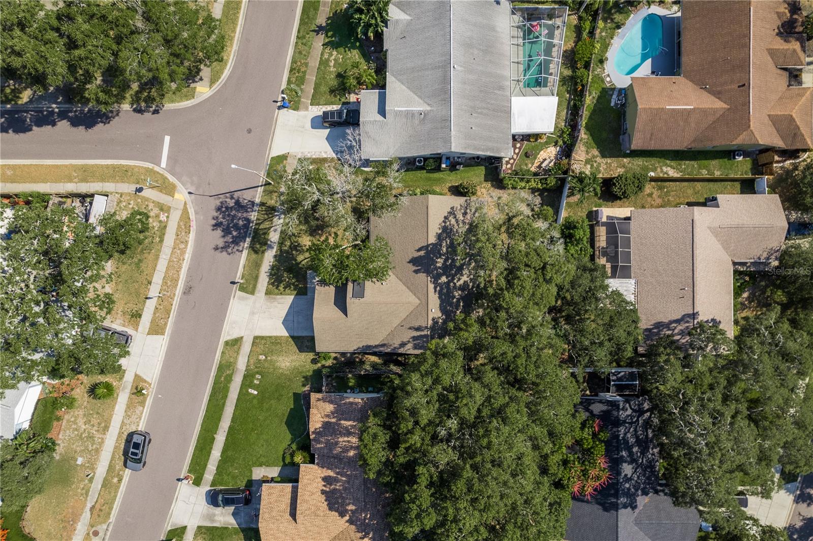 Aerial view of roof from right side