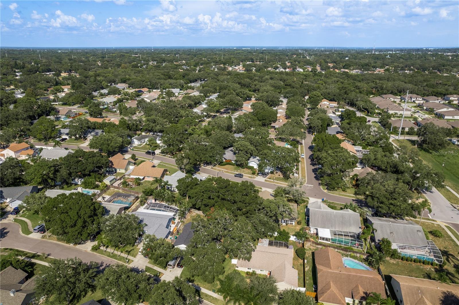 Aerial view of back of home