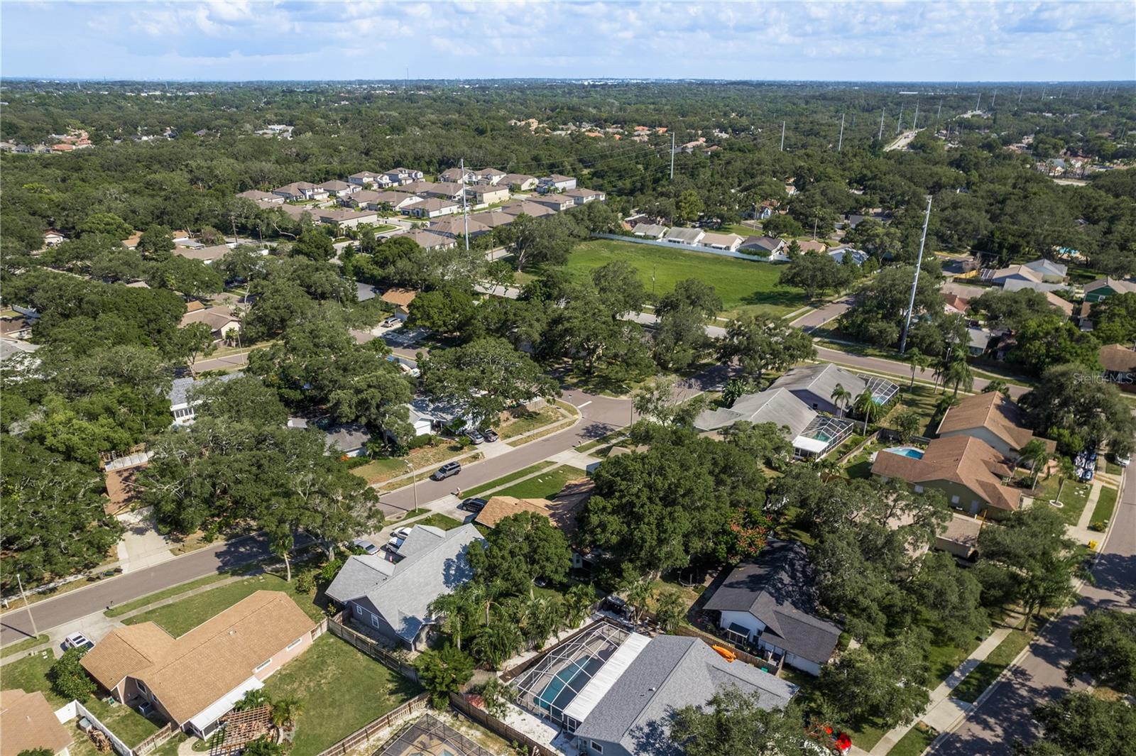 Aerial view showing entrance to Country Meadows