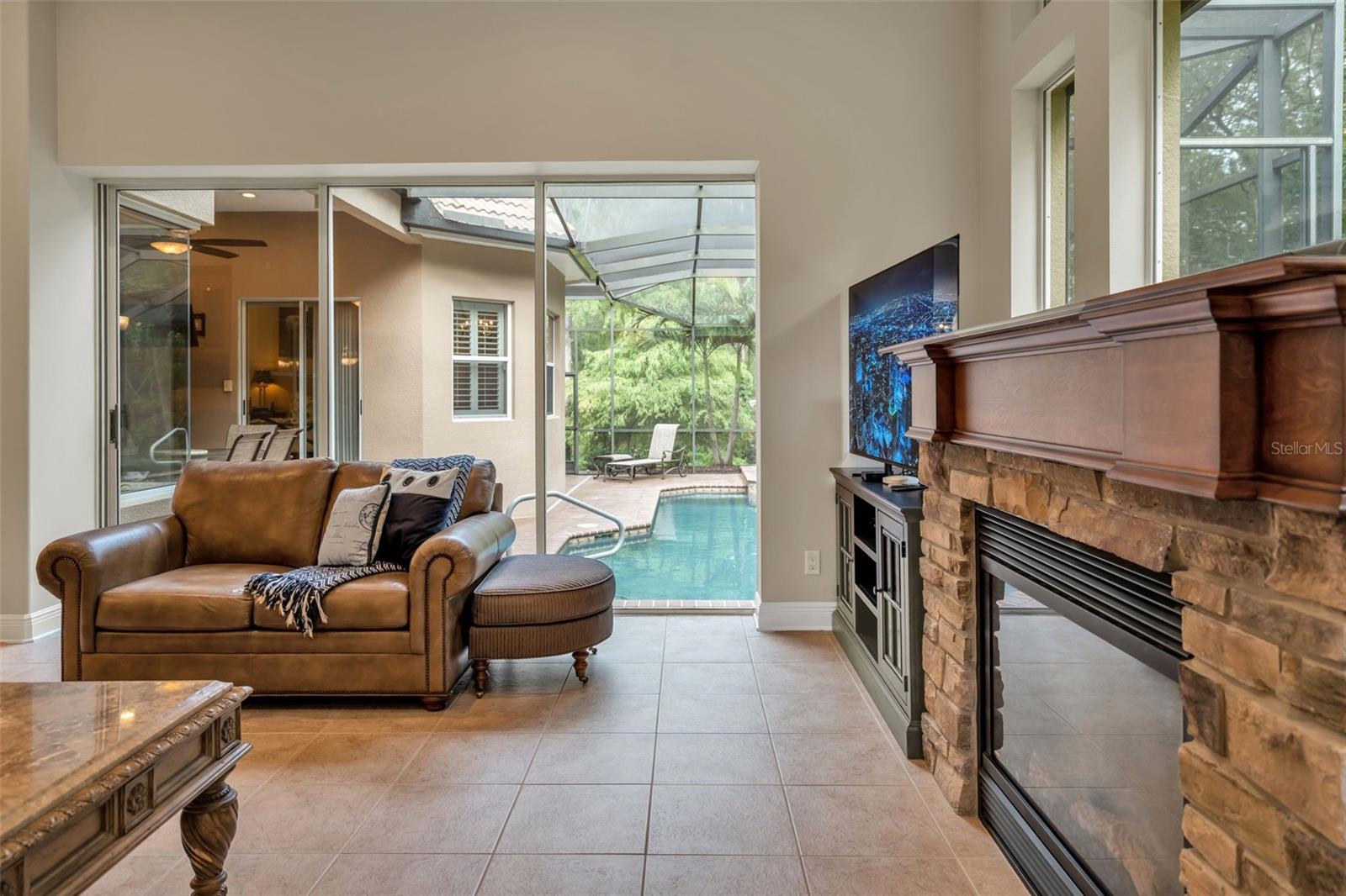 View of Pool from Fam Rm