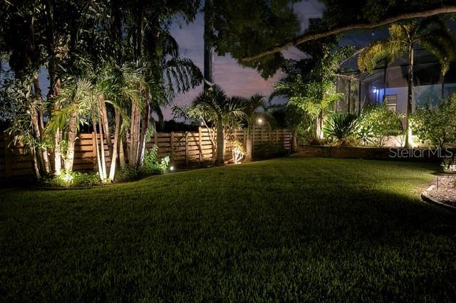 Landscape lighting backyard oasis