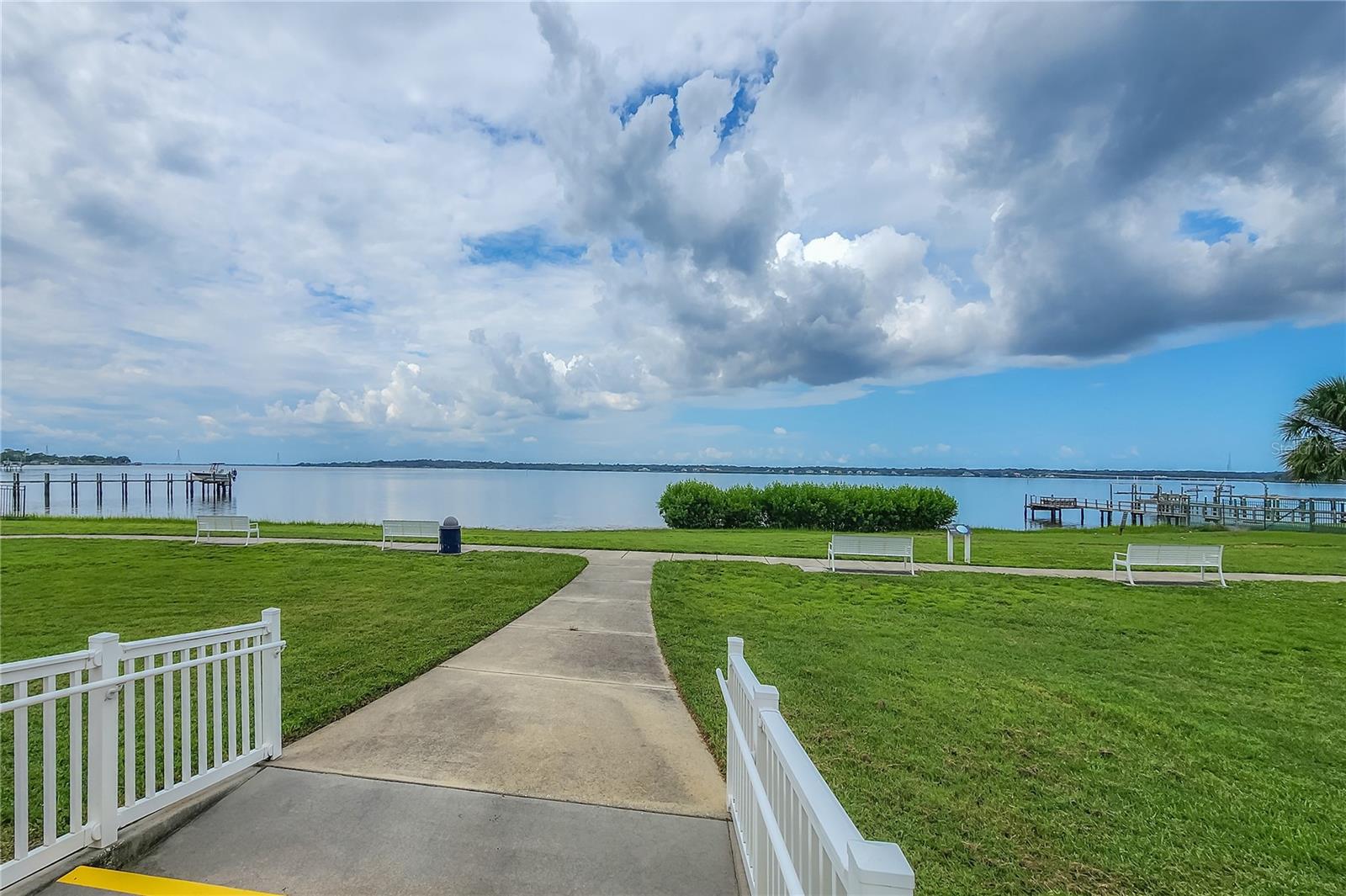 Nearby Veterans Memorial Park waterfront