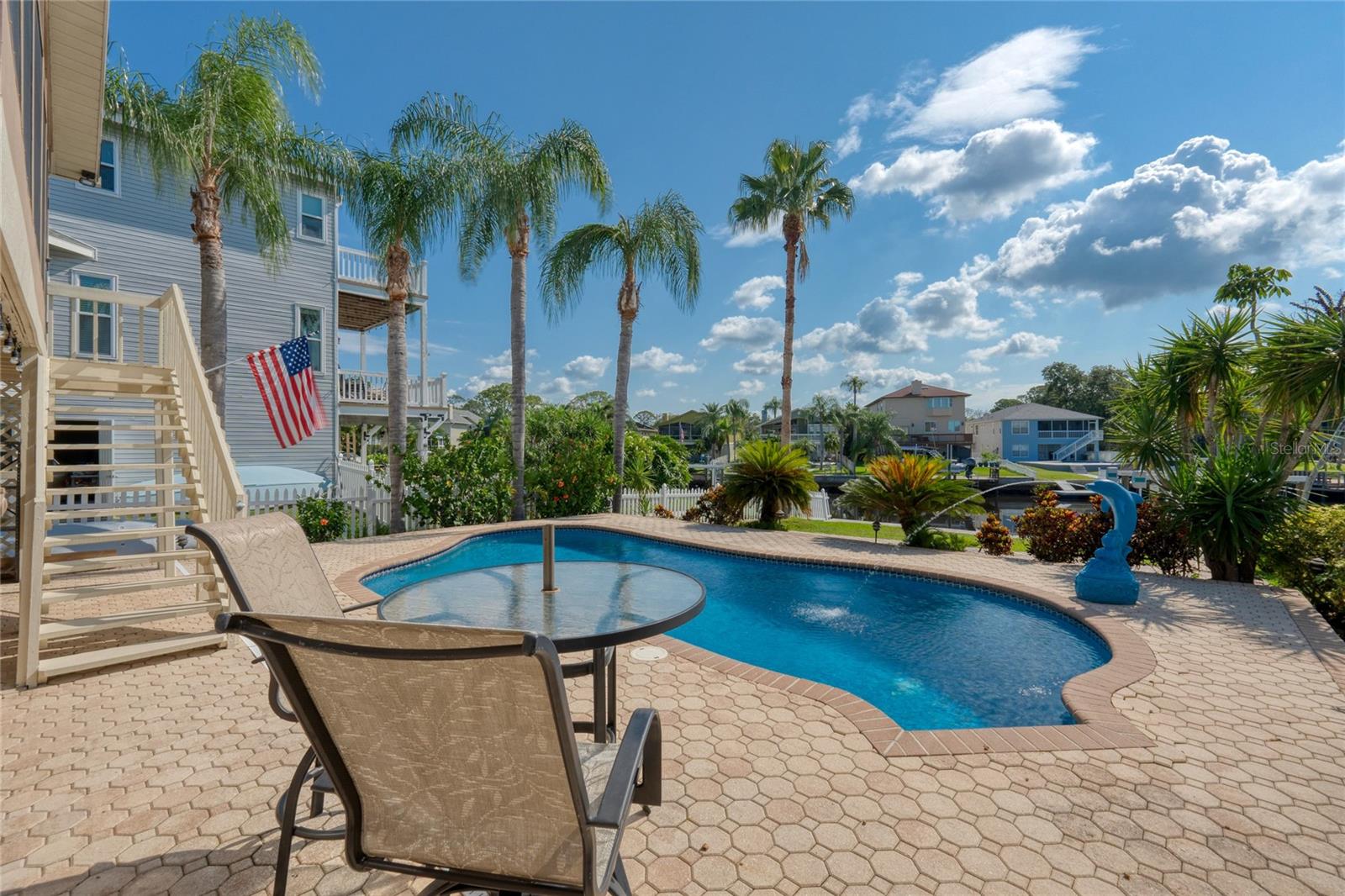 These stairs make it easy to get down to the pool deck from the Main living area