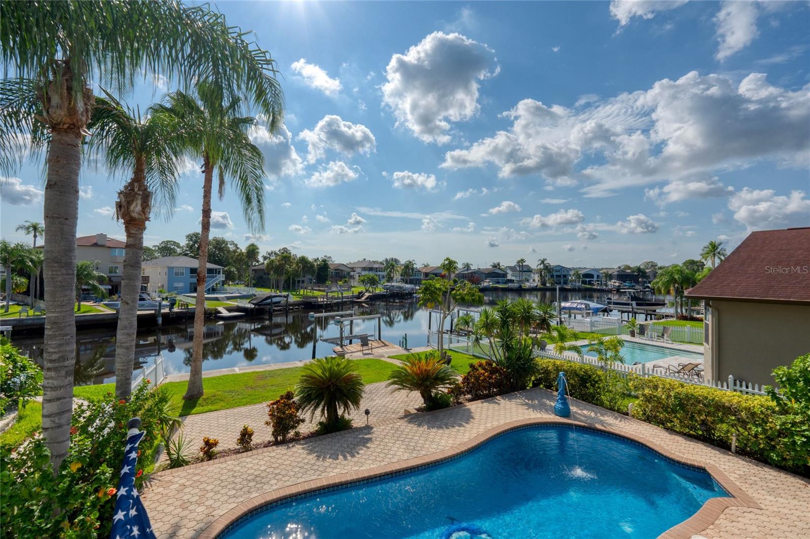 Enjoy views from your pavered pool deck