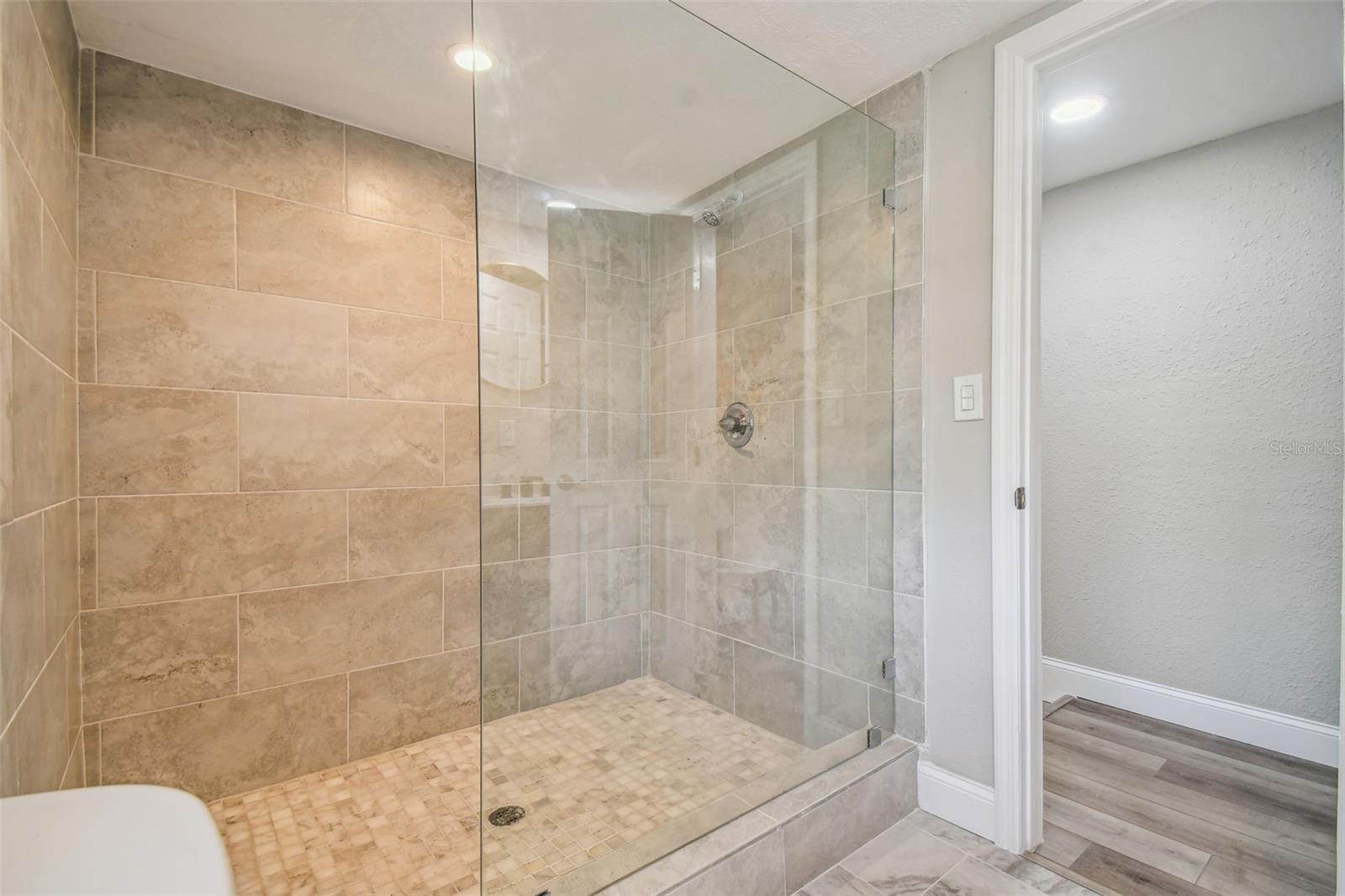 a shower perfect to relax in after a long day of outdoor activities