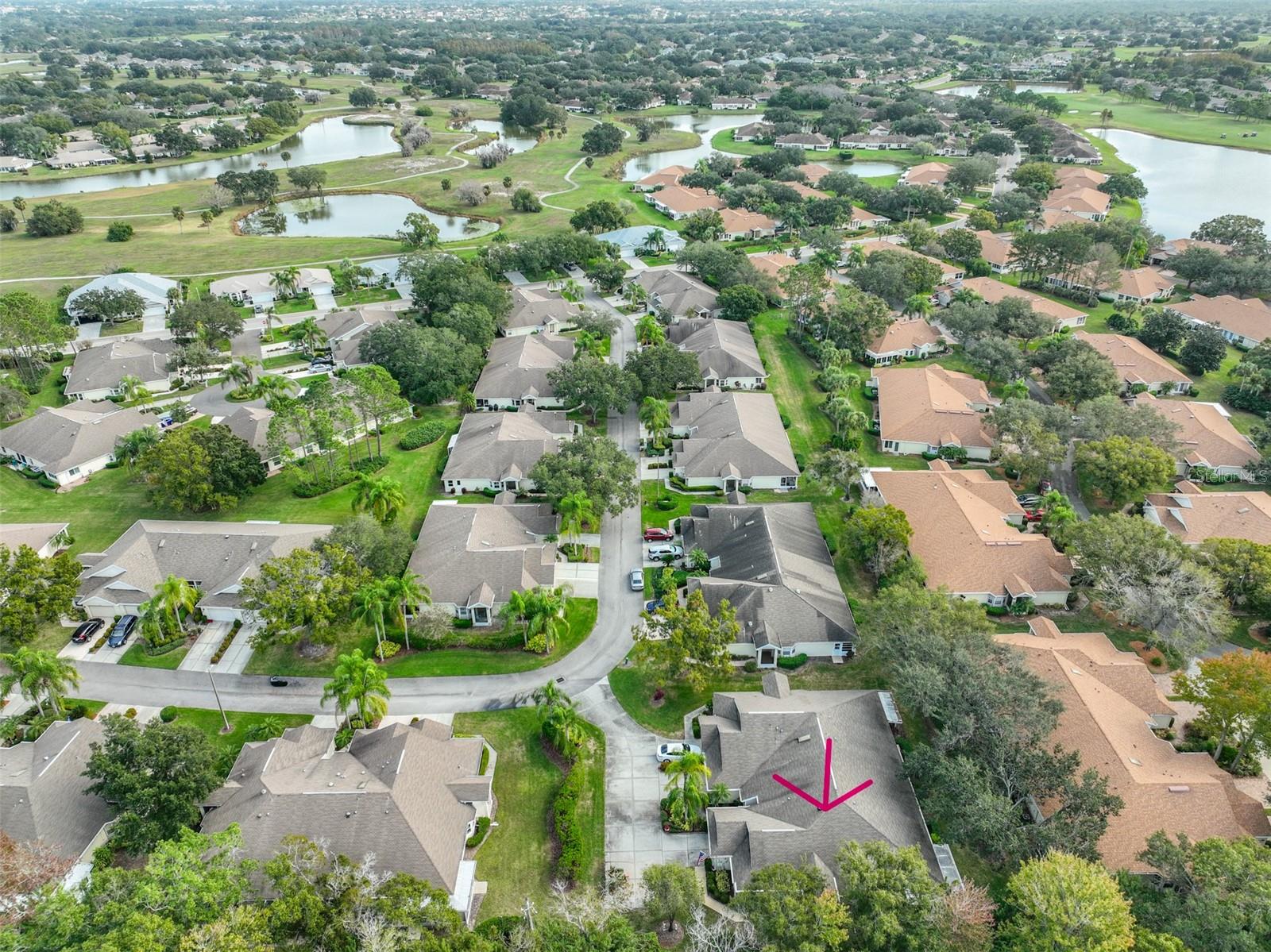 Aerial view of neighborhood