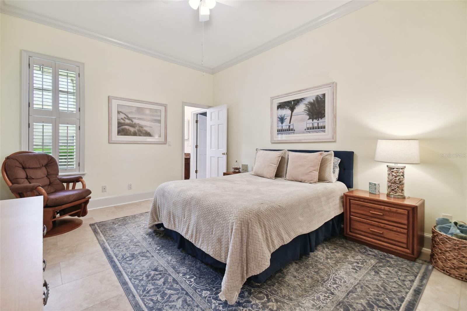 Downstairs bedroom with ensuite and walk-in closet.