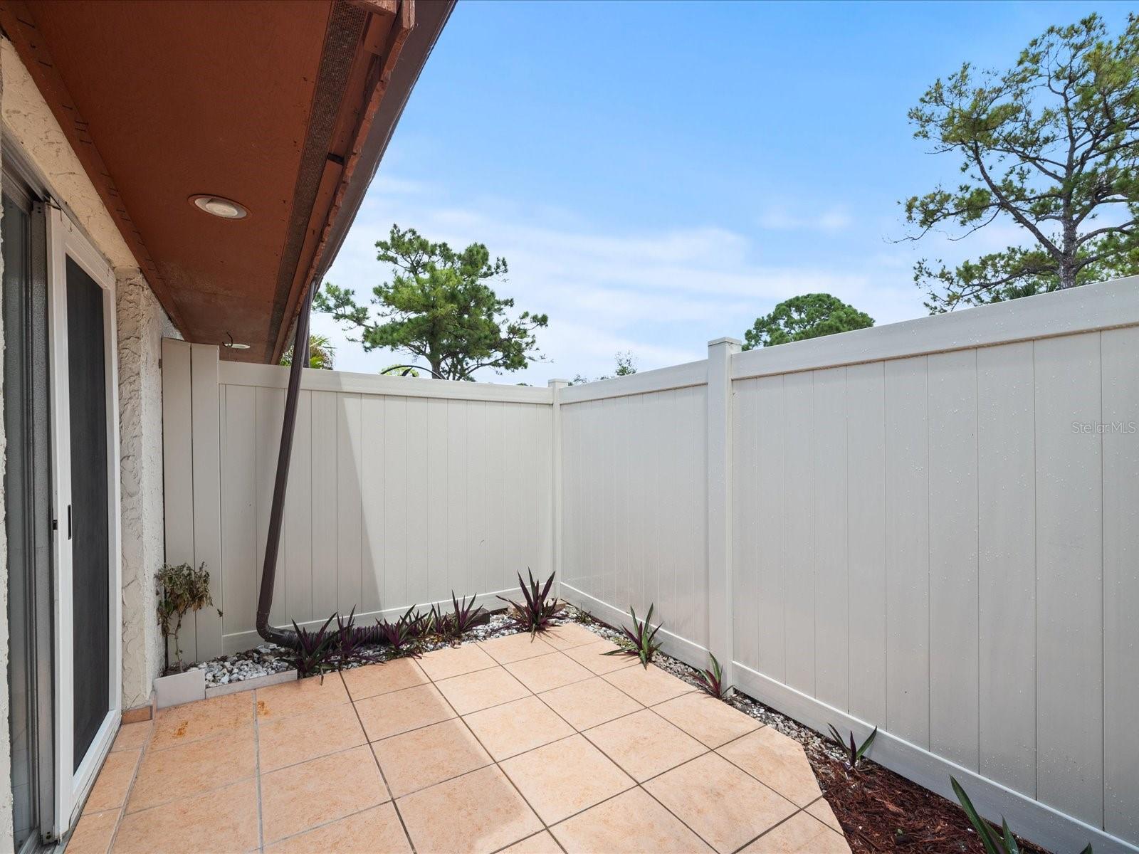 Private front patio area