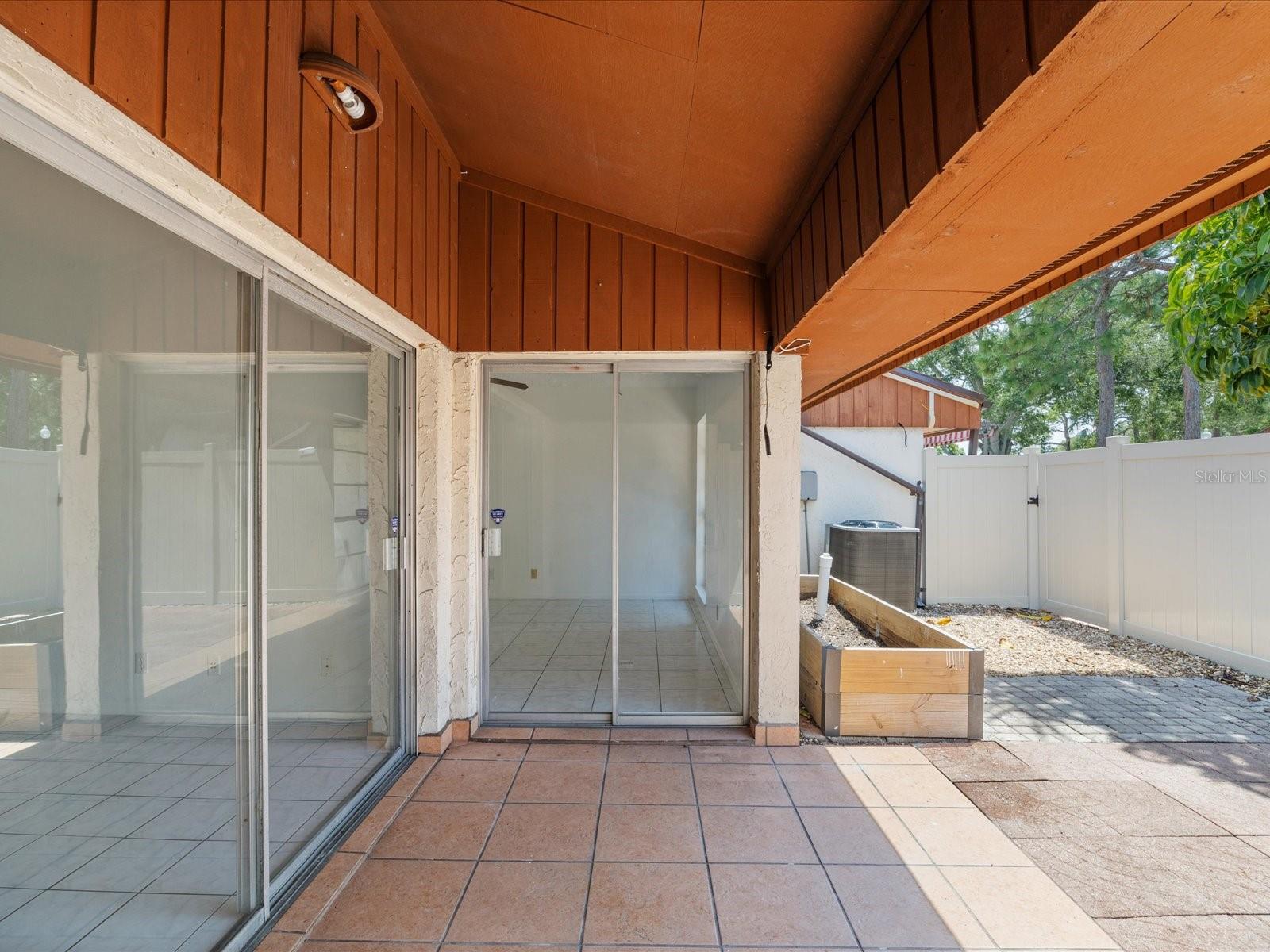 Back patio covered outdoor living space