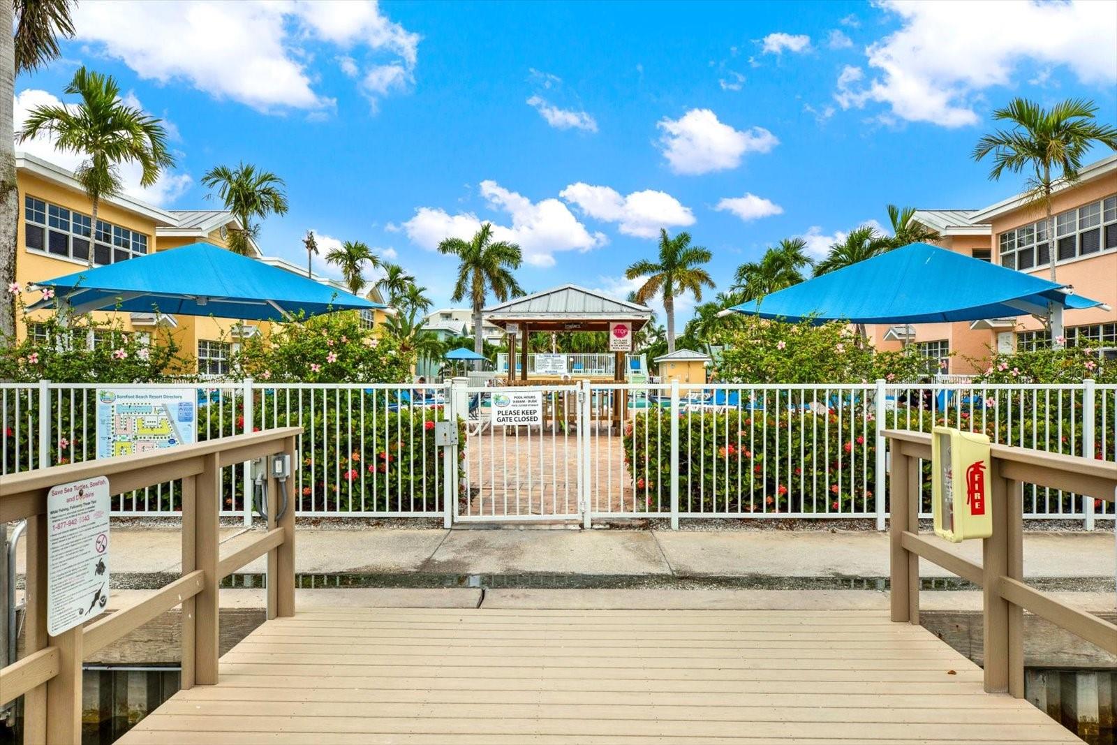 Dock access is located through luxurious pool lounge!