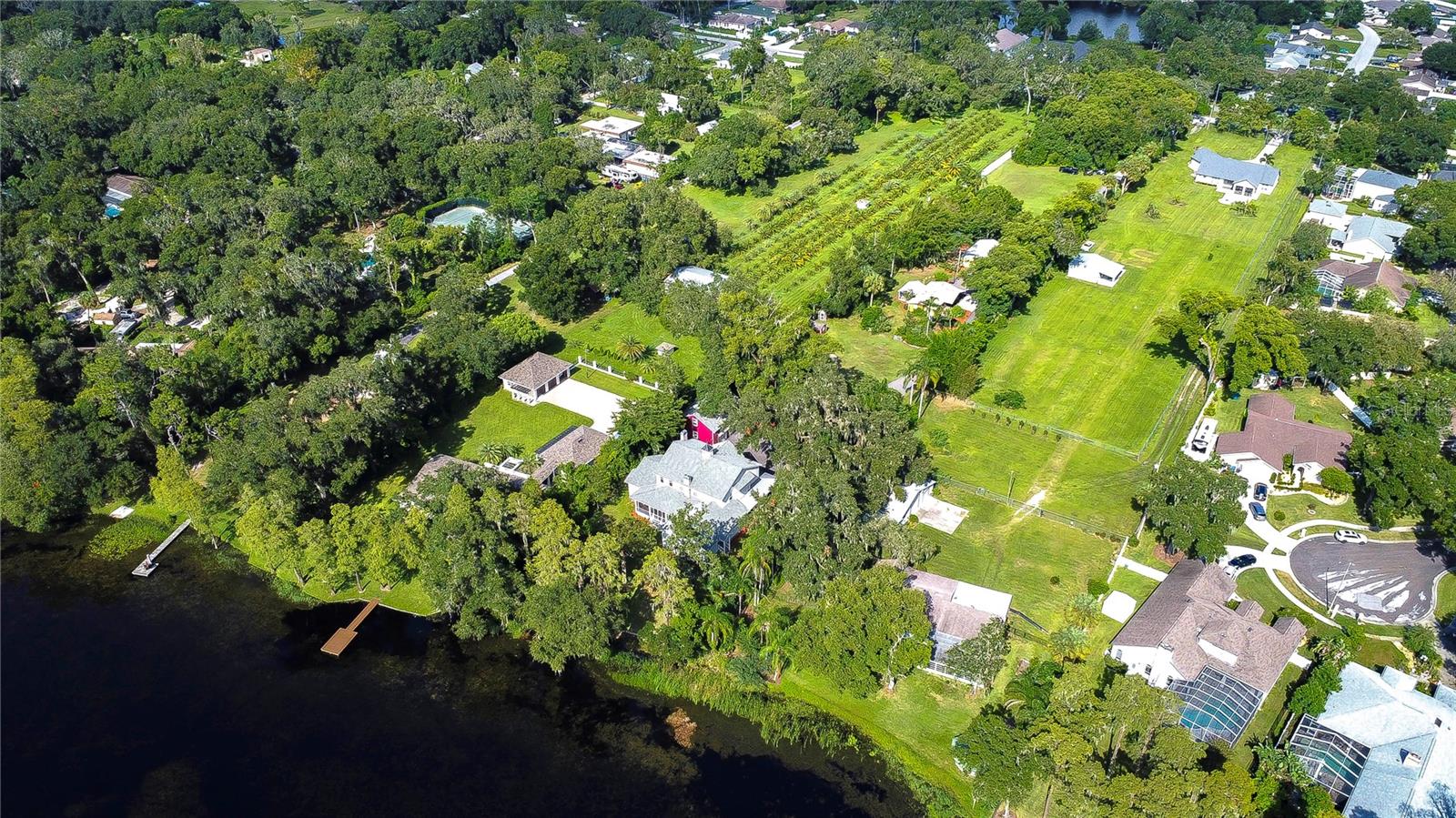 Aerial view taken from the west looking east