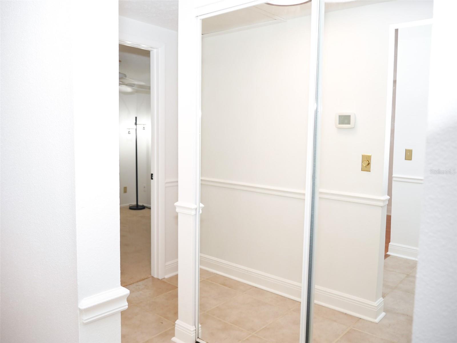 Hallway with laundry