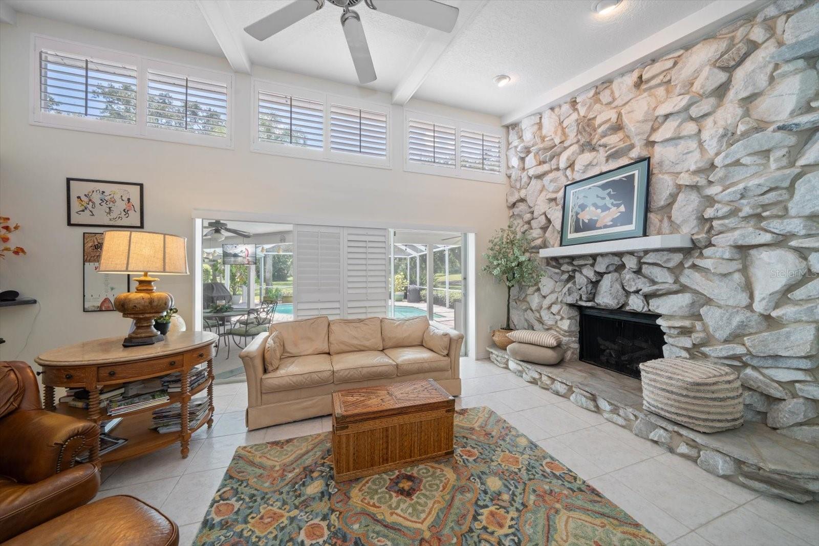 Additional view of the family room with direct access to the back patio