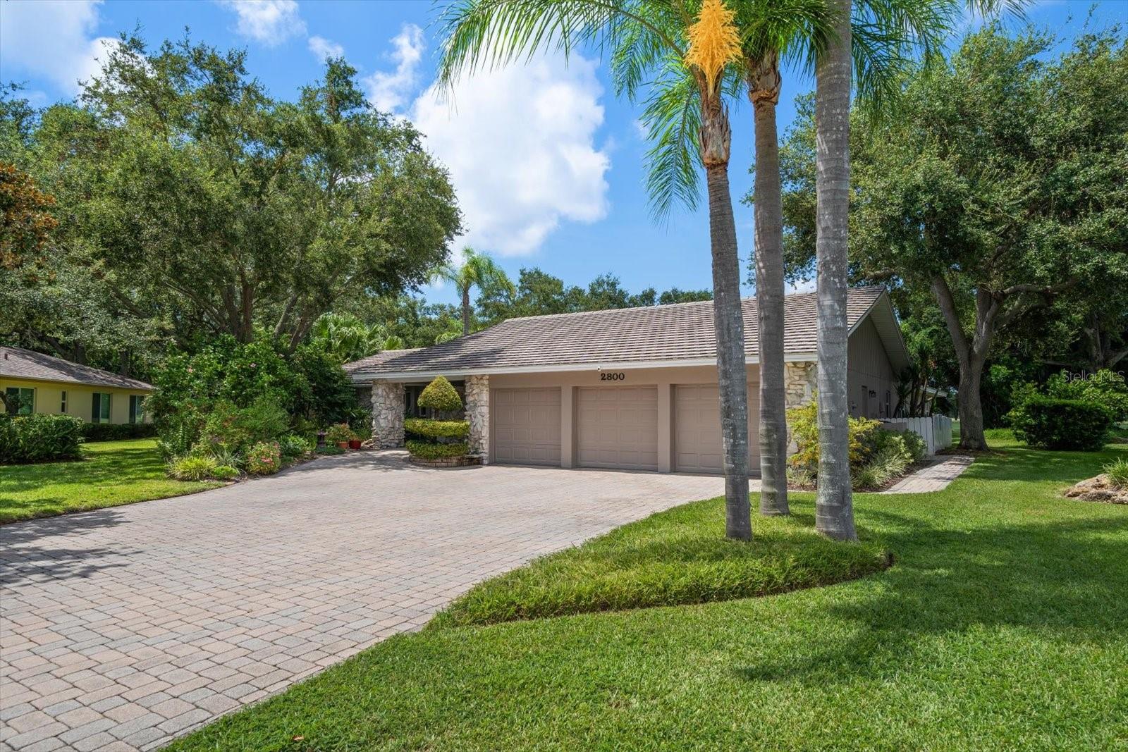 Lush landscaping around the property