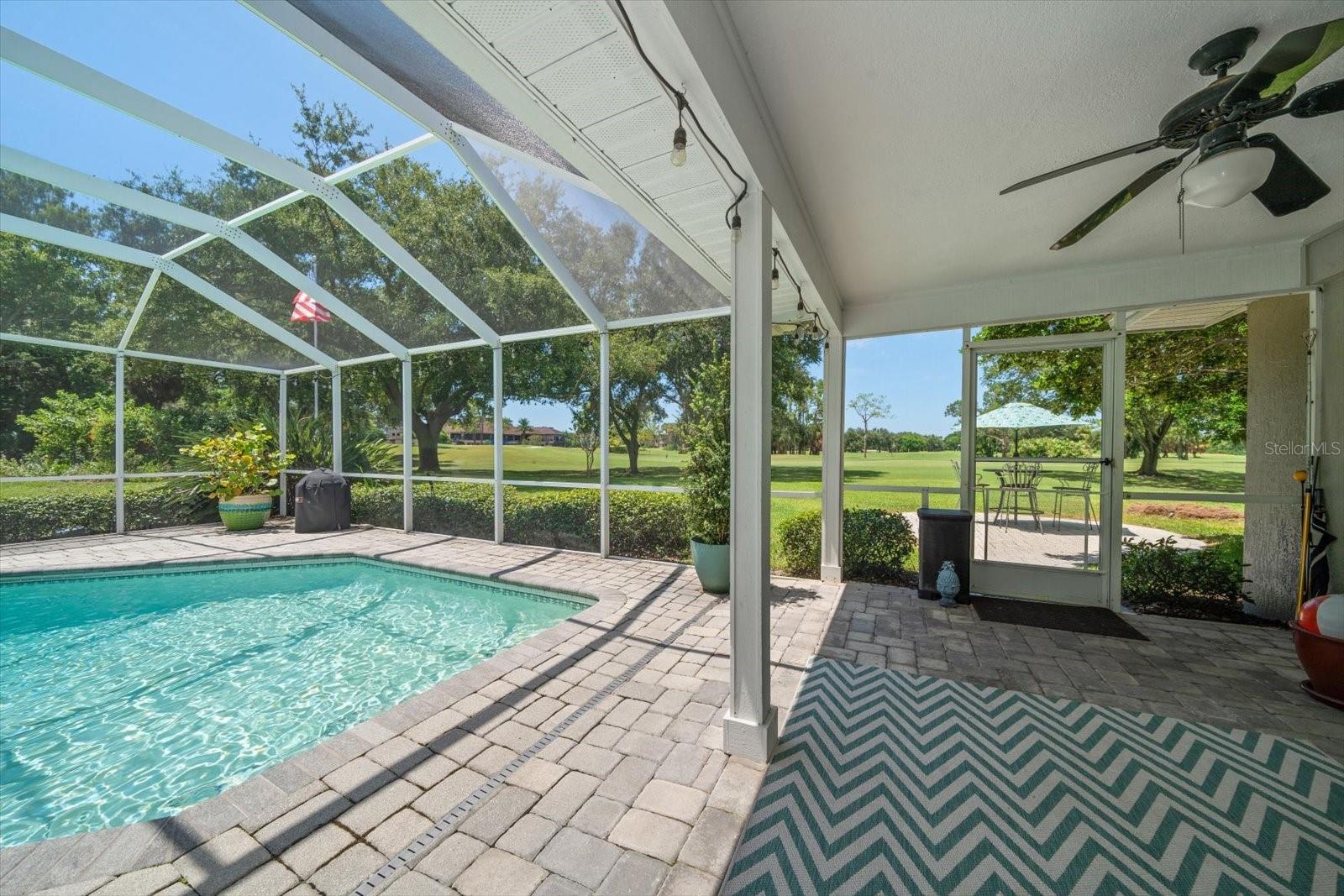 Screen enclosure over the pool and patio