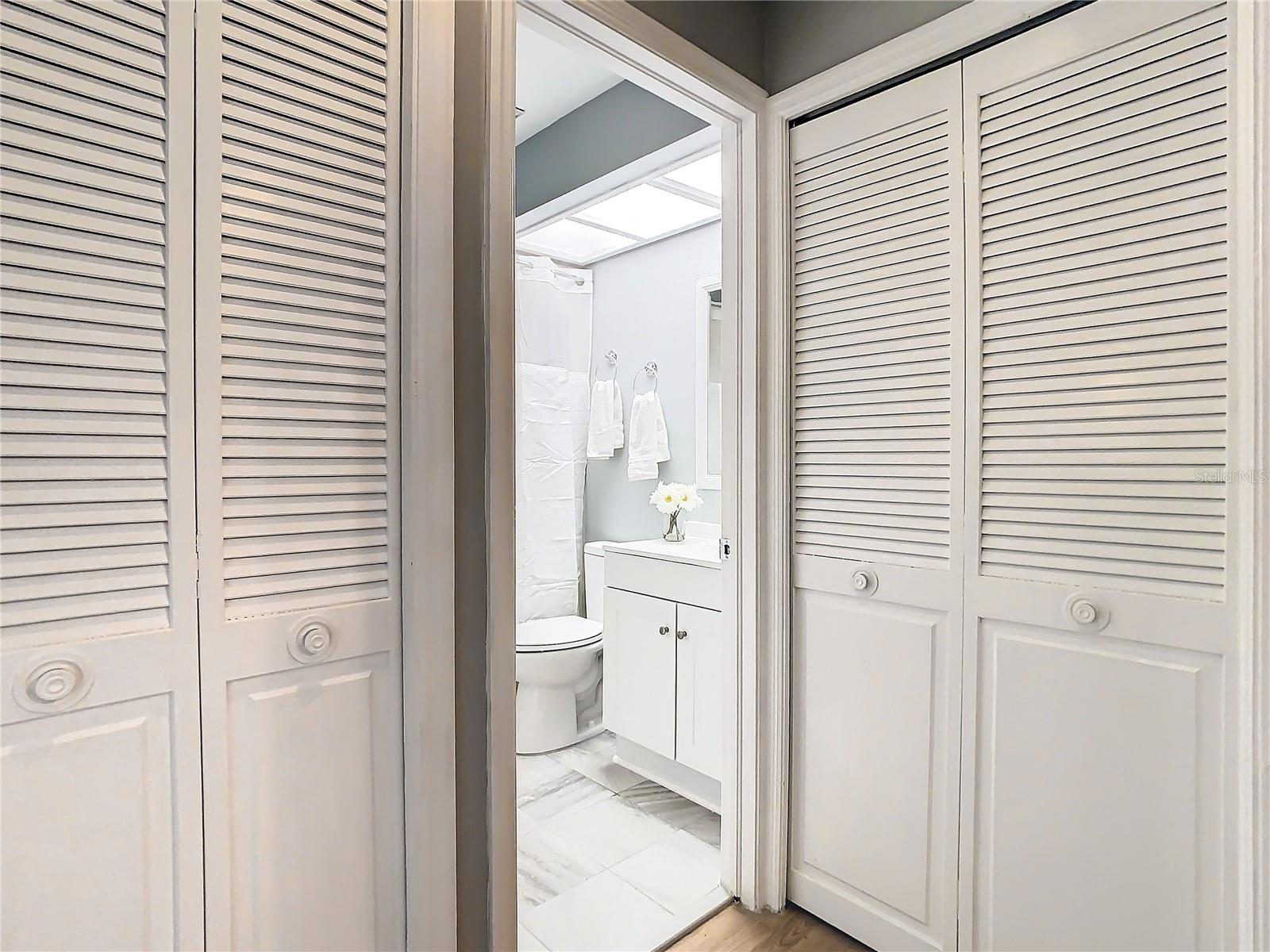 Hall closet storage