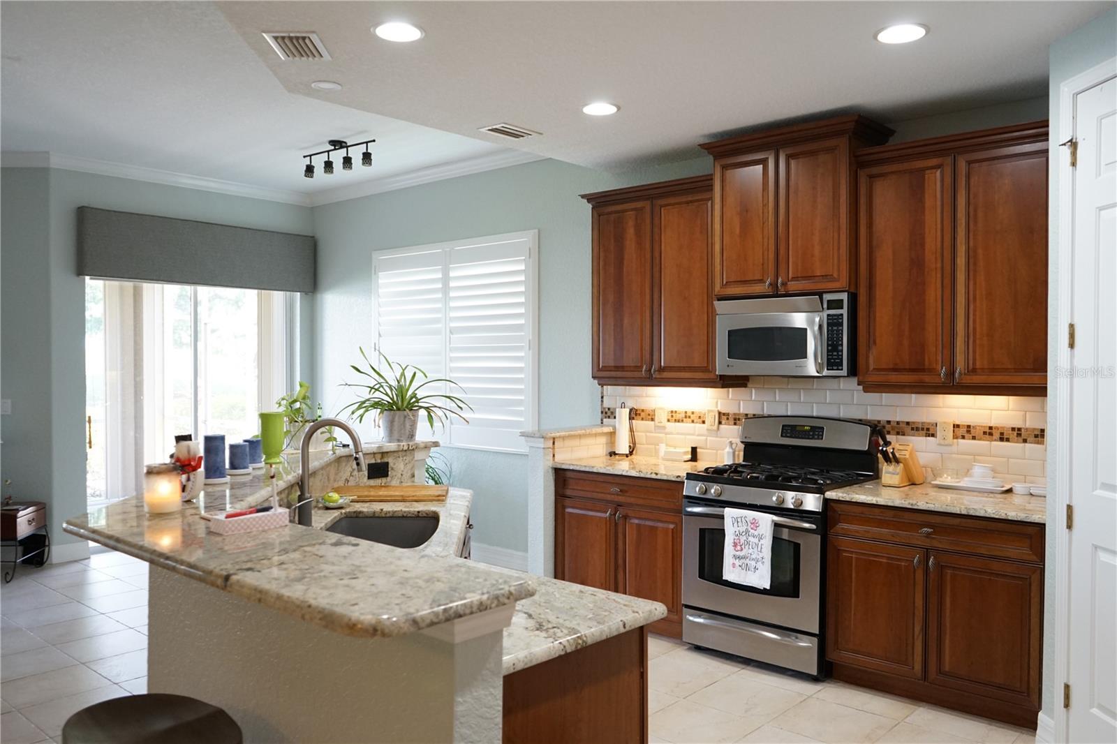 breakfast bar and granite tops