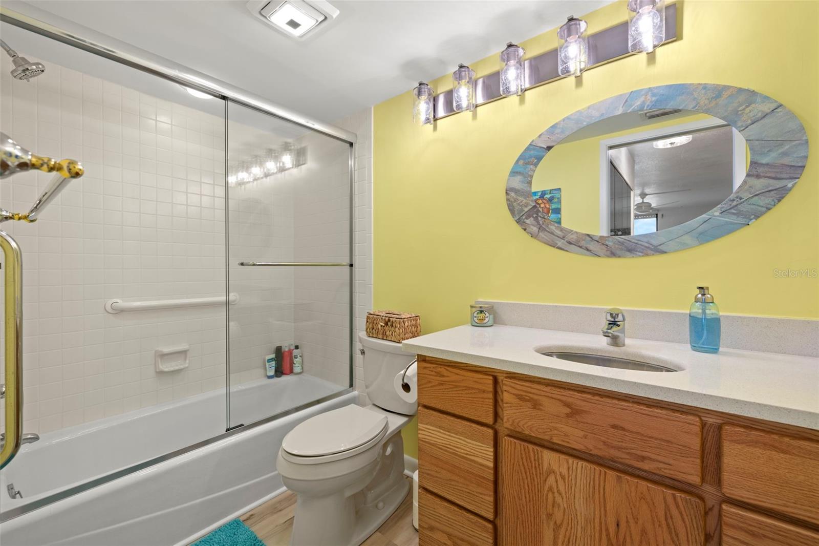 Primary bathroom includes a tub