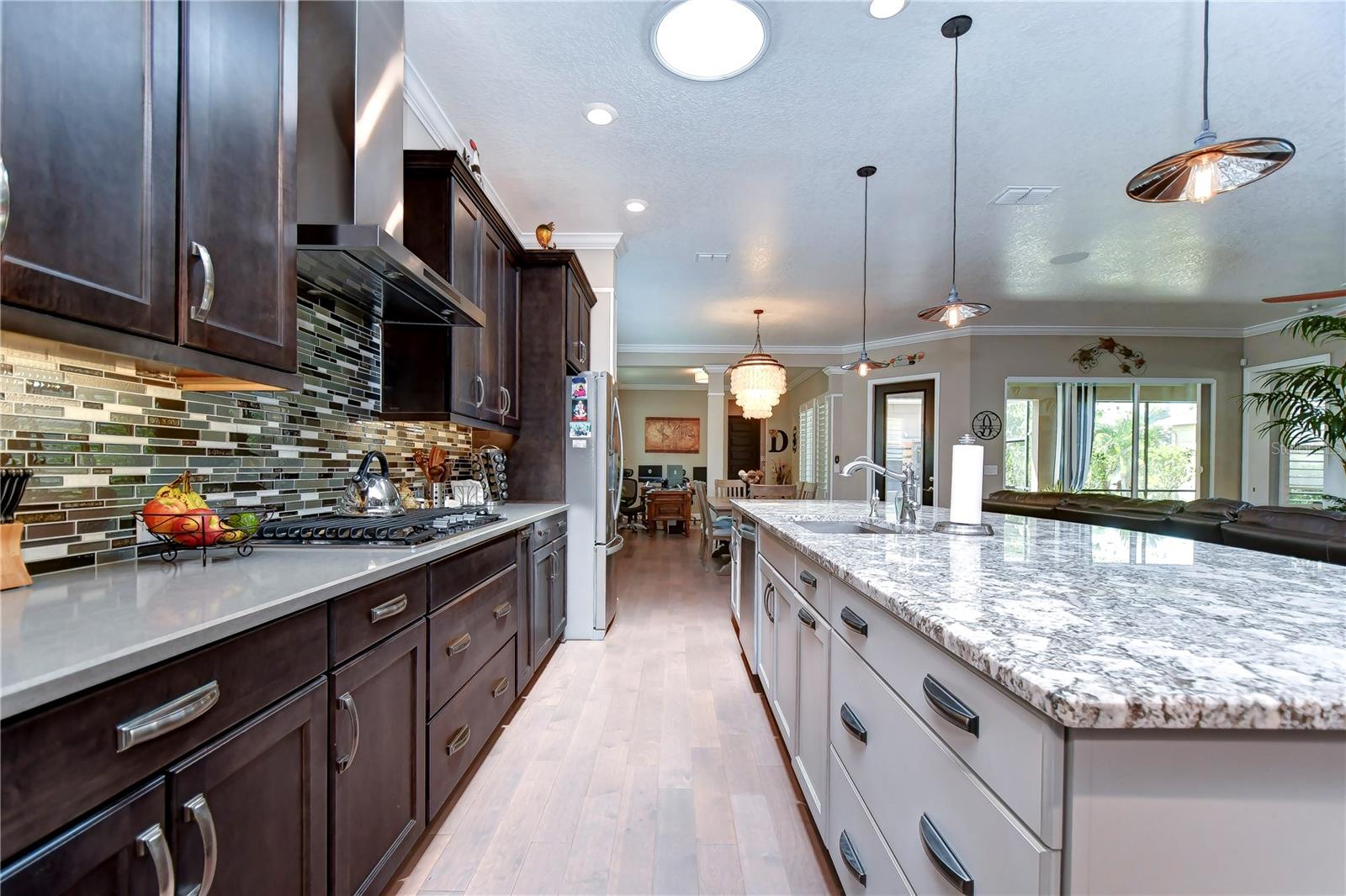 Large island & mosaic tile backsplash!