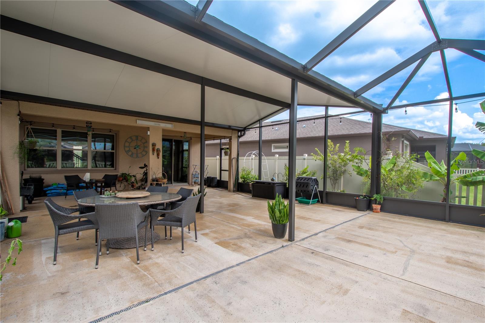 The lanai has plenty of space for indoor outdoor living.