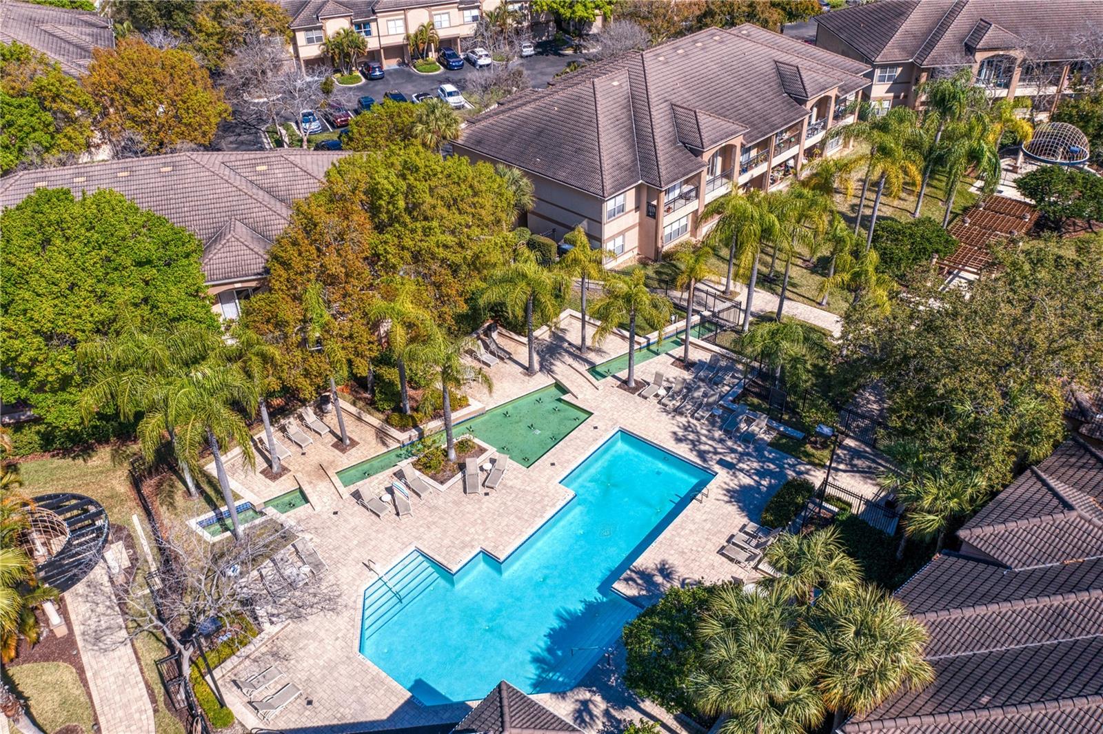 The huge community pool is the perfect spot to relax and enjoy your free time.