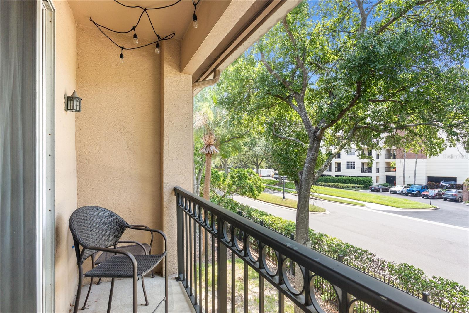 The covered balcony offers comfortable outdoor space. Grab your favorite beverage, a good book and unwind!