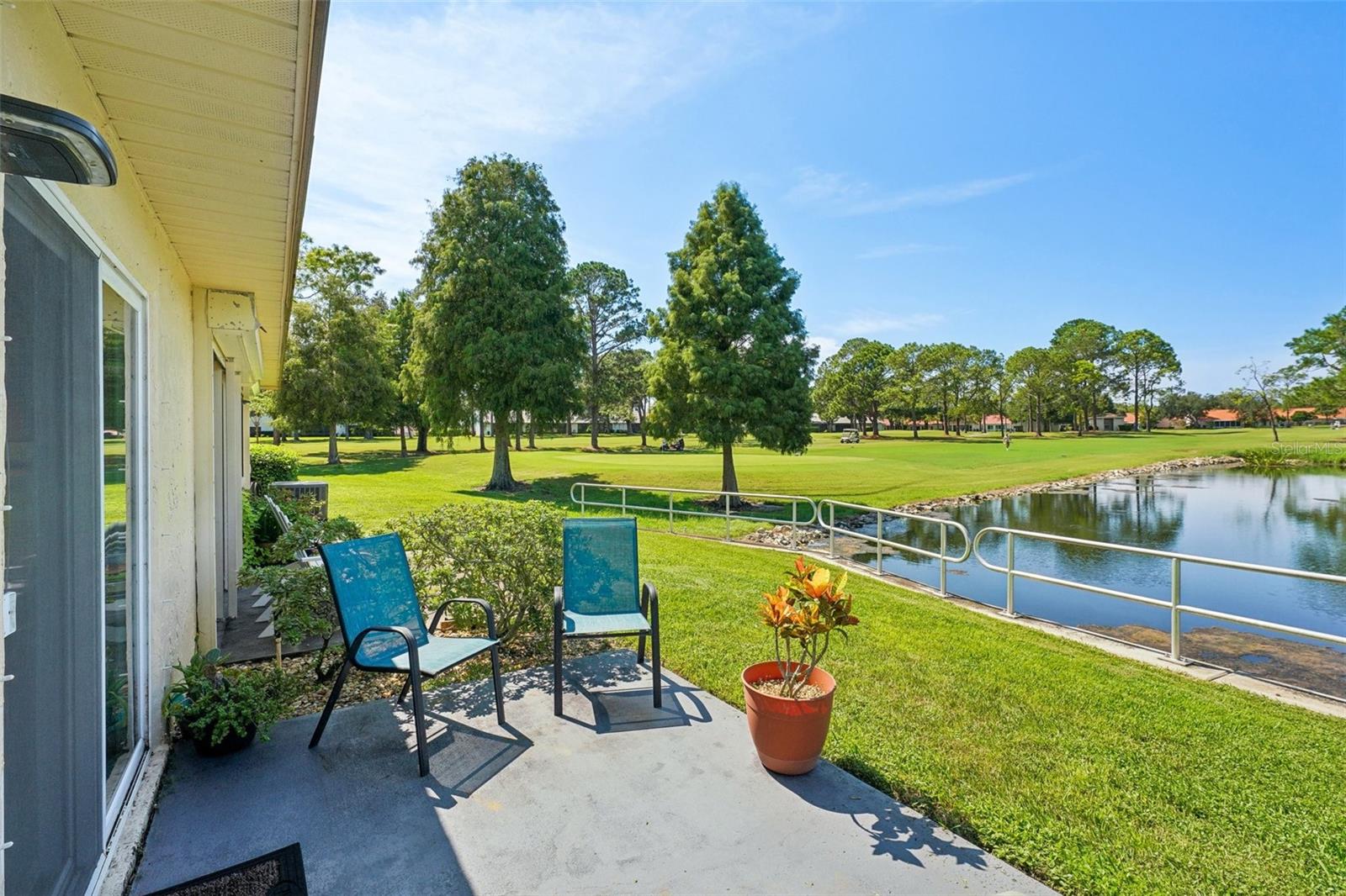 Relax on back patio and enjoy the view.