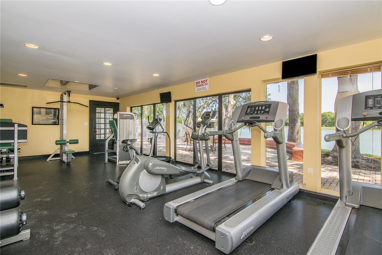 Fitness Center Overlooking Lake