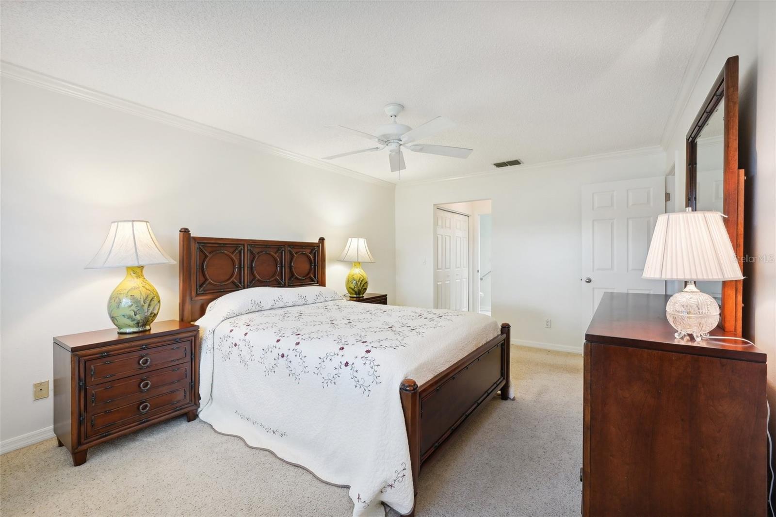 Master bedroom looking towards duel closets