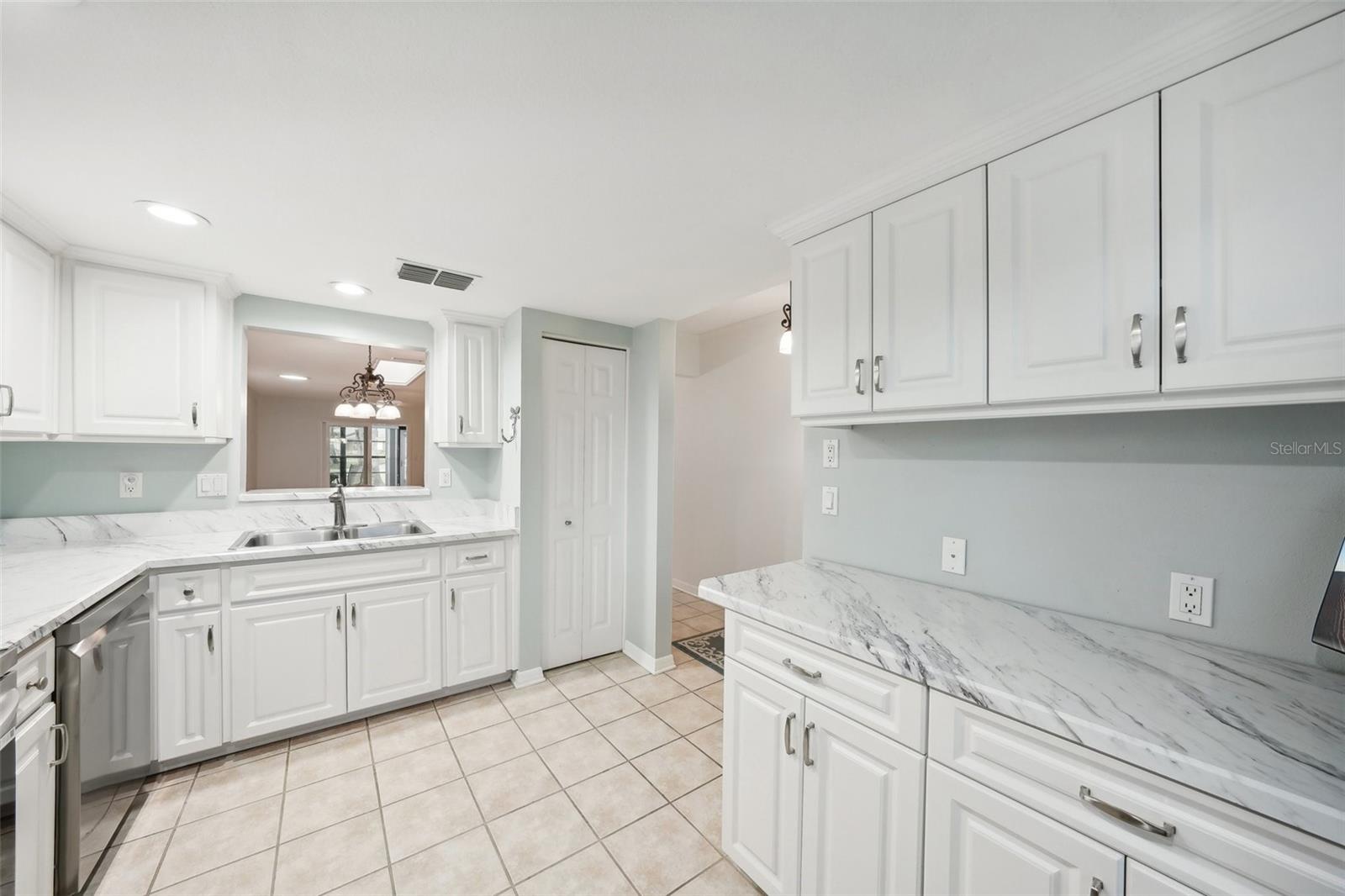 Recessed lighting in kitchen