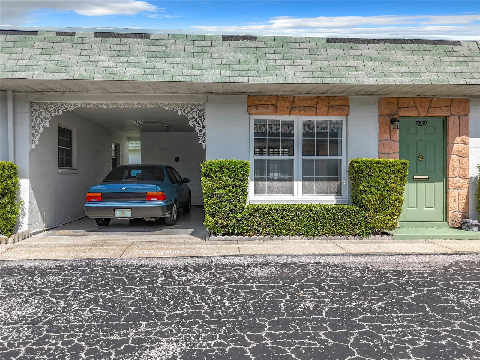 Convenient attached carport