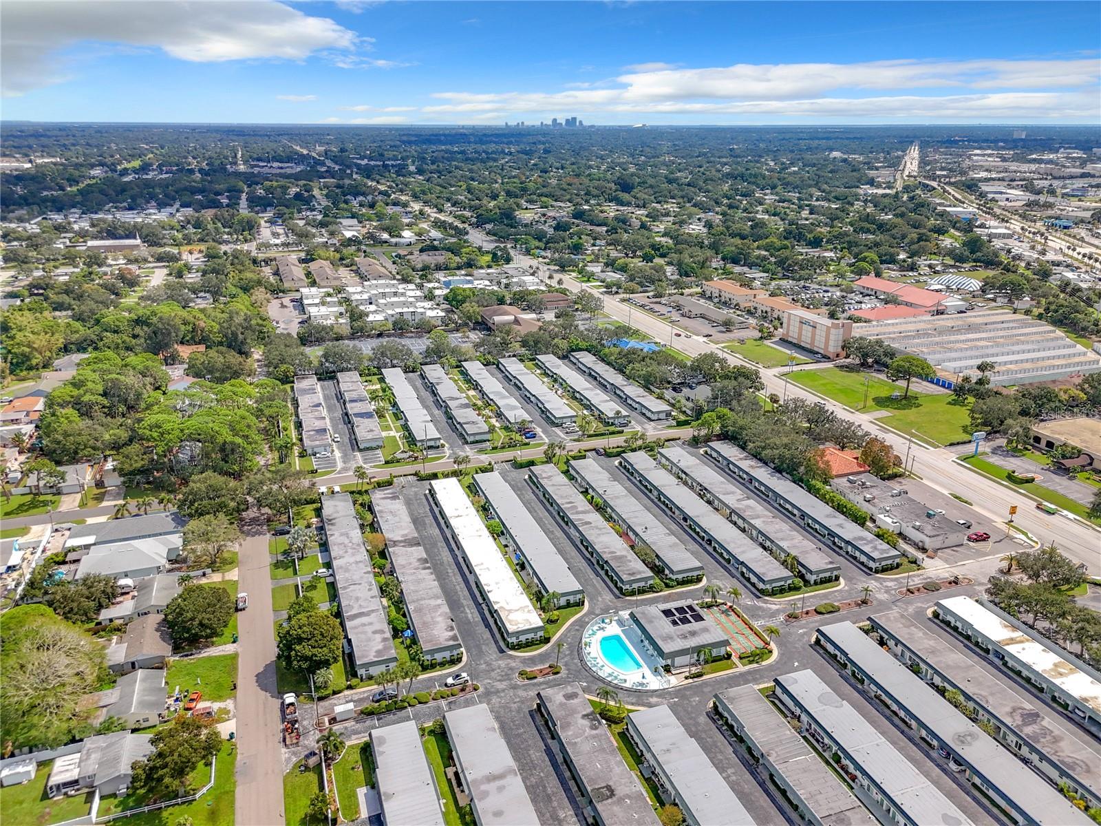 Aerial view of the complex