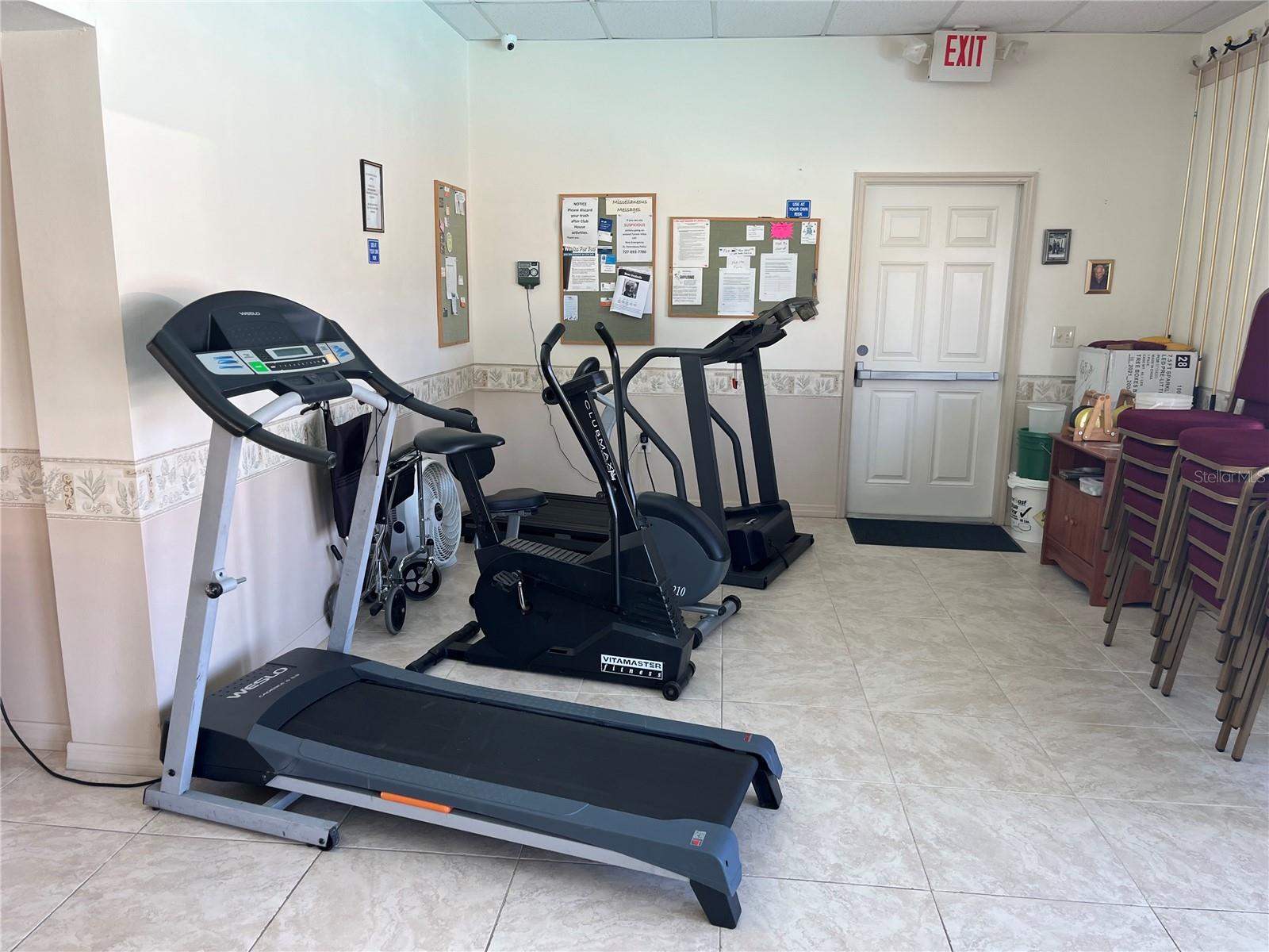 Clubhouse exercise area for residents