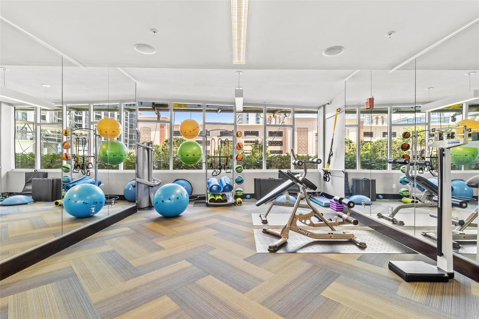 Stretching/yoga section of the gym (located on the 6th floor)