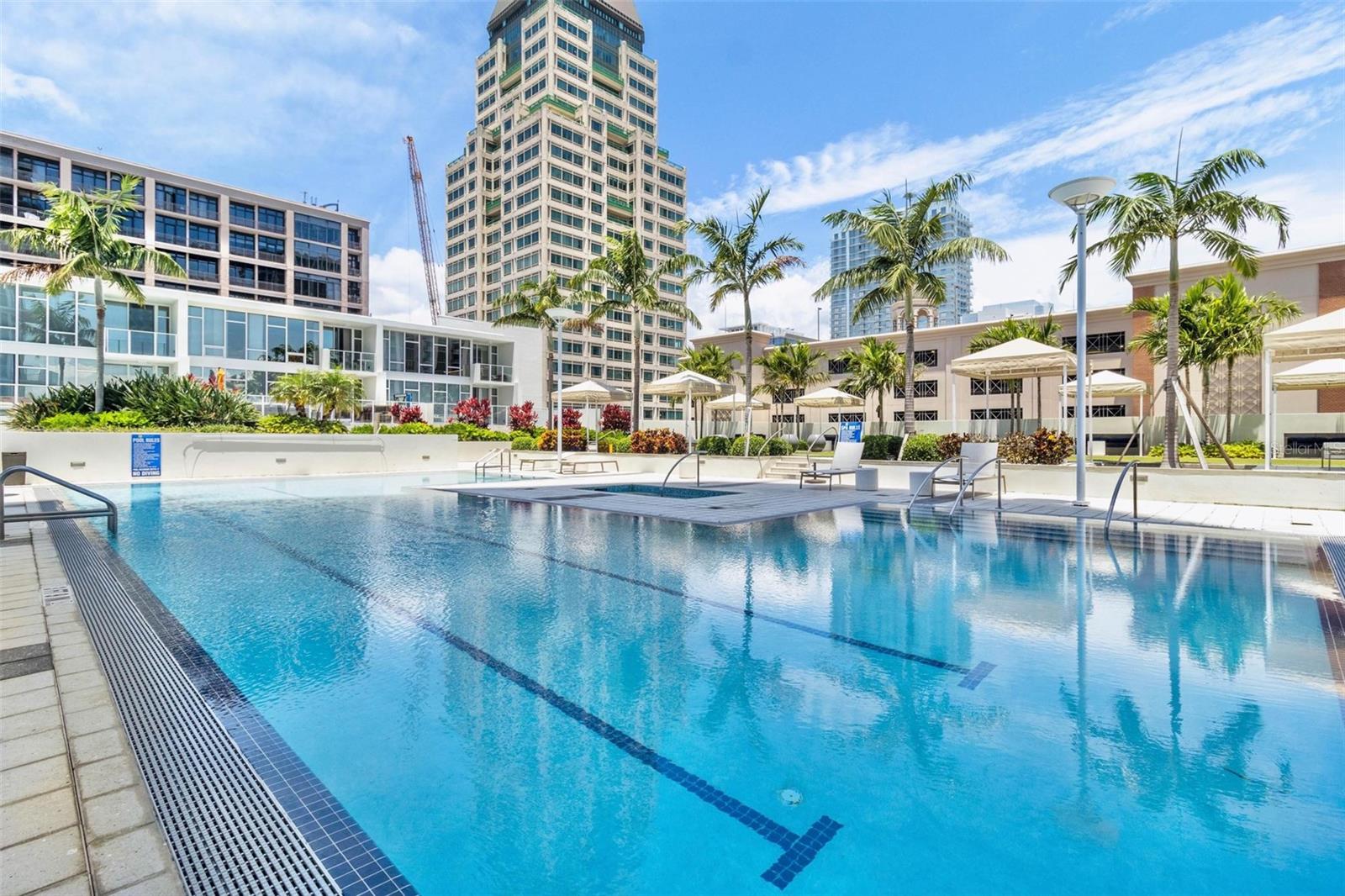 Refreshing and beautiful pool area is accessed from the 6th floor.