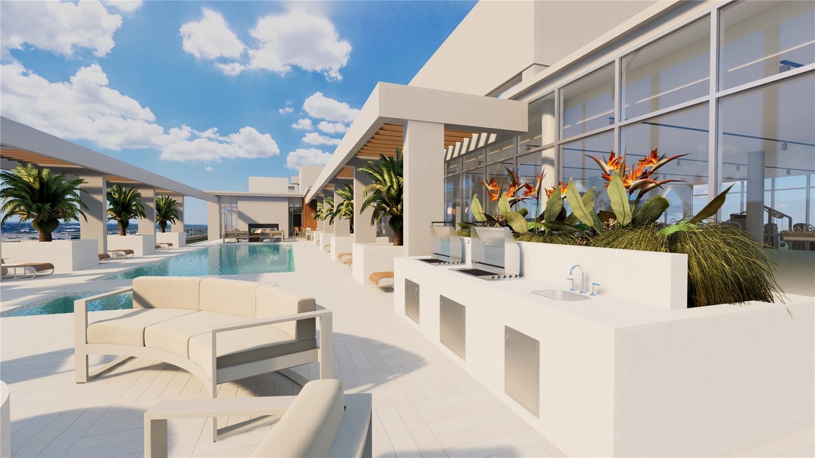 Rooftop Amenities: Outdoor kitchenette and grills