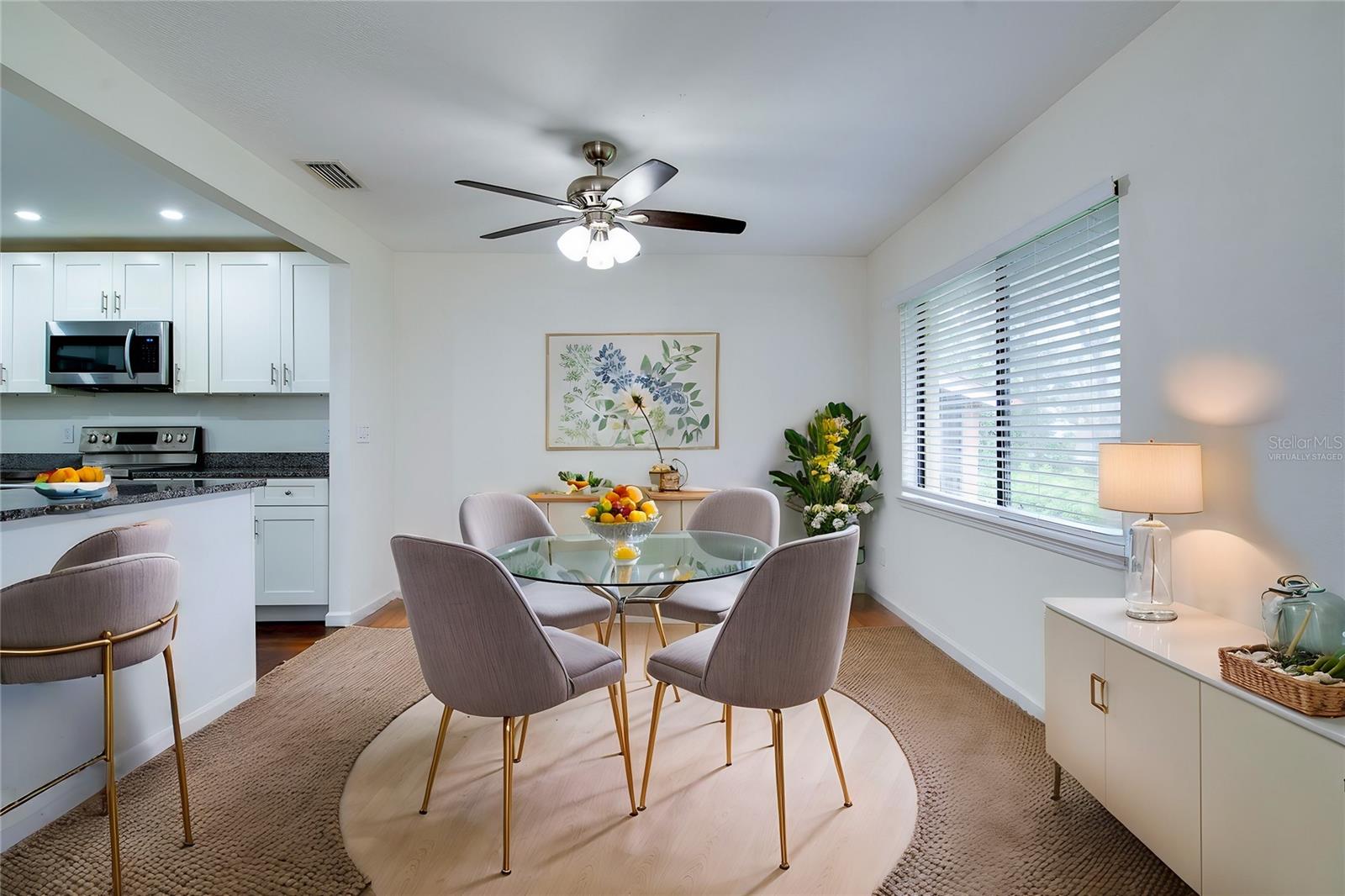 *Virtually staged dining area