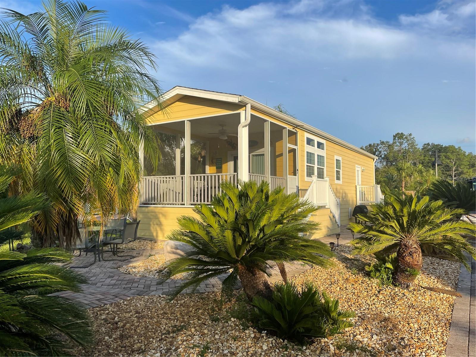 Darling park model is located directly across from the club house and has a water view.