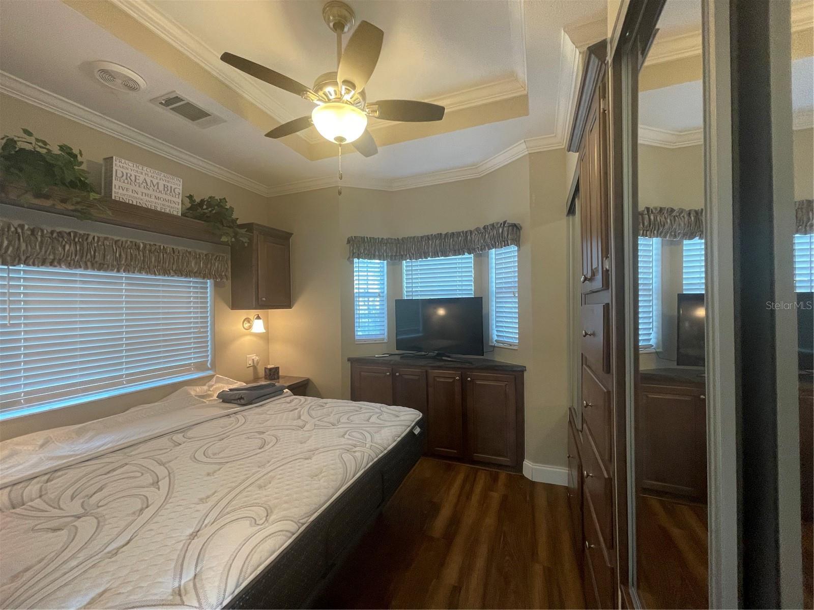 Tray ceiling in bedroom