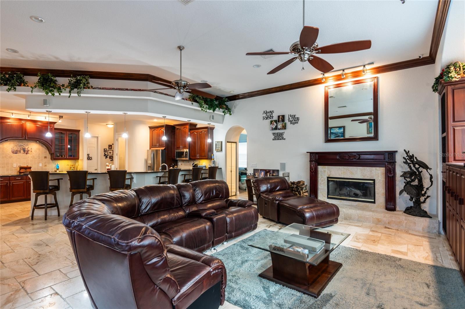 Open floor plan - fireplace in background