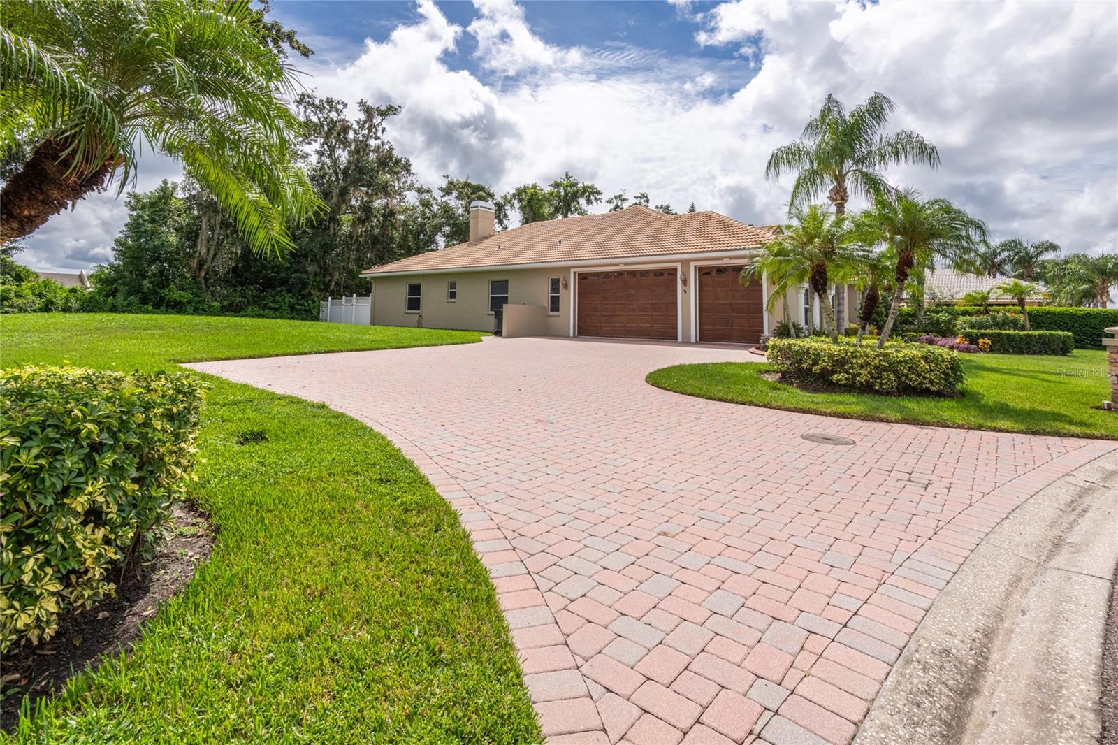 View of the oversized driveway