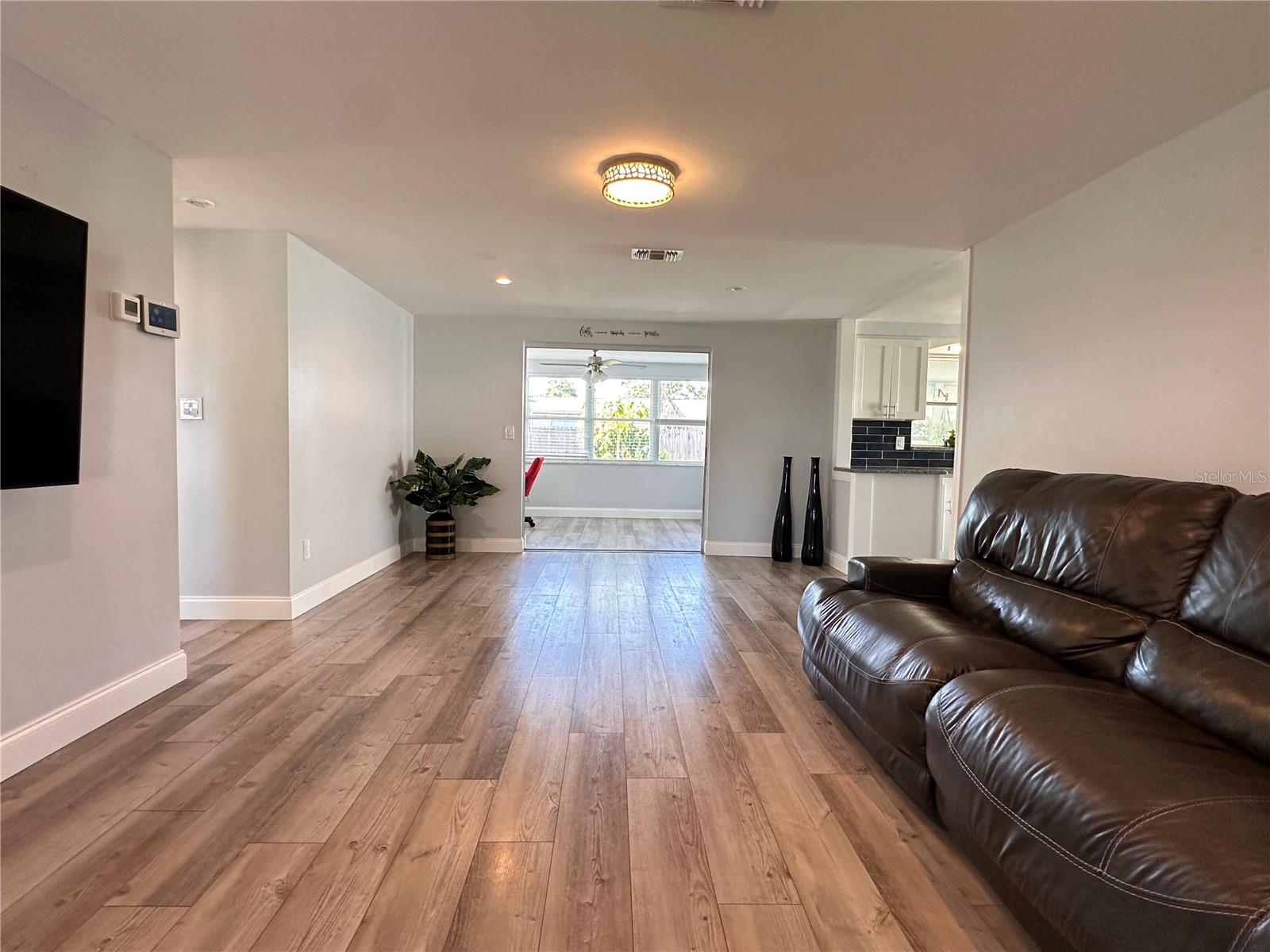 Living room and dining room