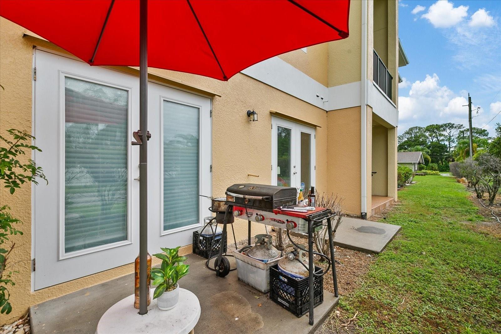 BBQ patio right outside bonus room!