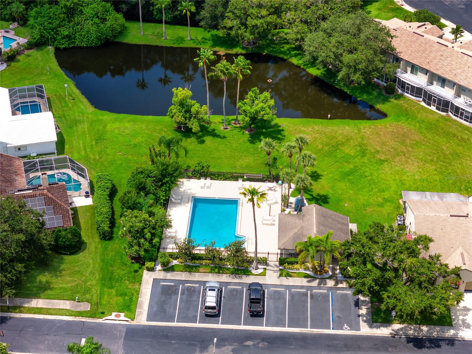 Community Pool With Parking