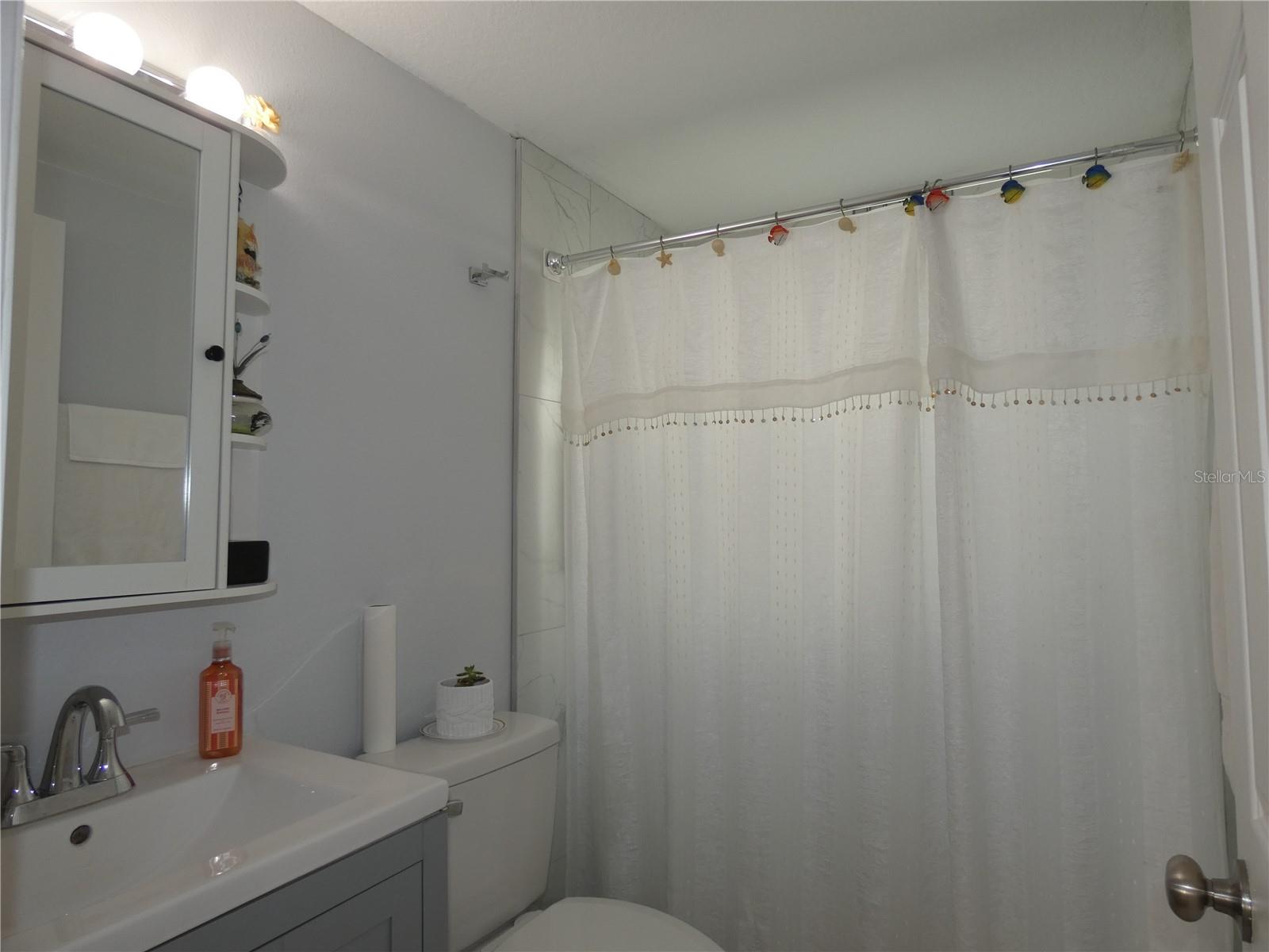 Spotless remodeled bathroom.