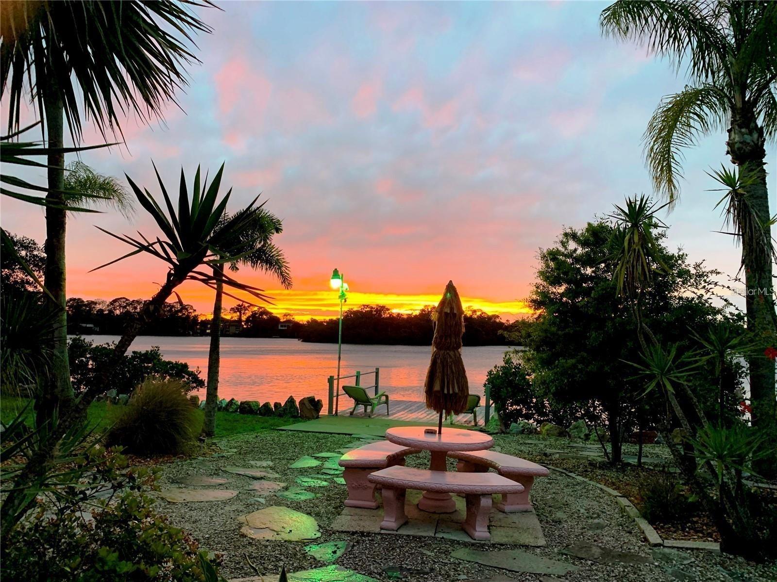 Backyard, dock and view of Oyster Bayou