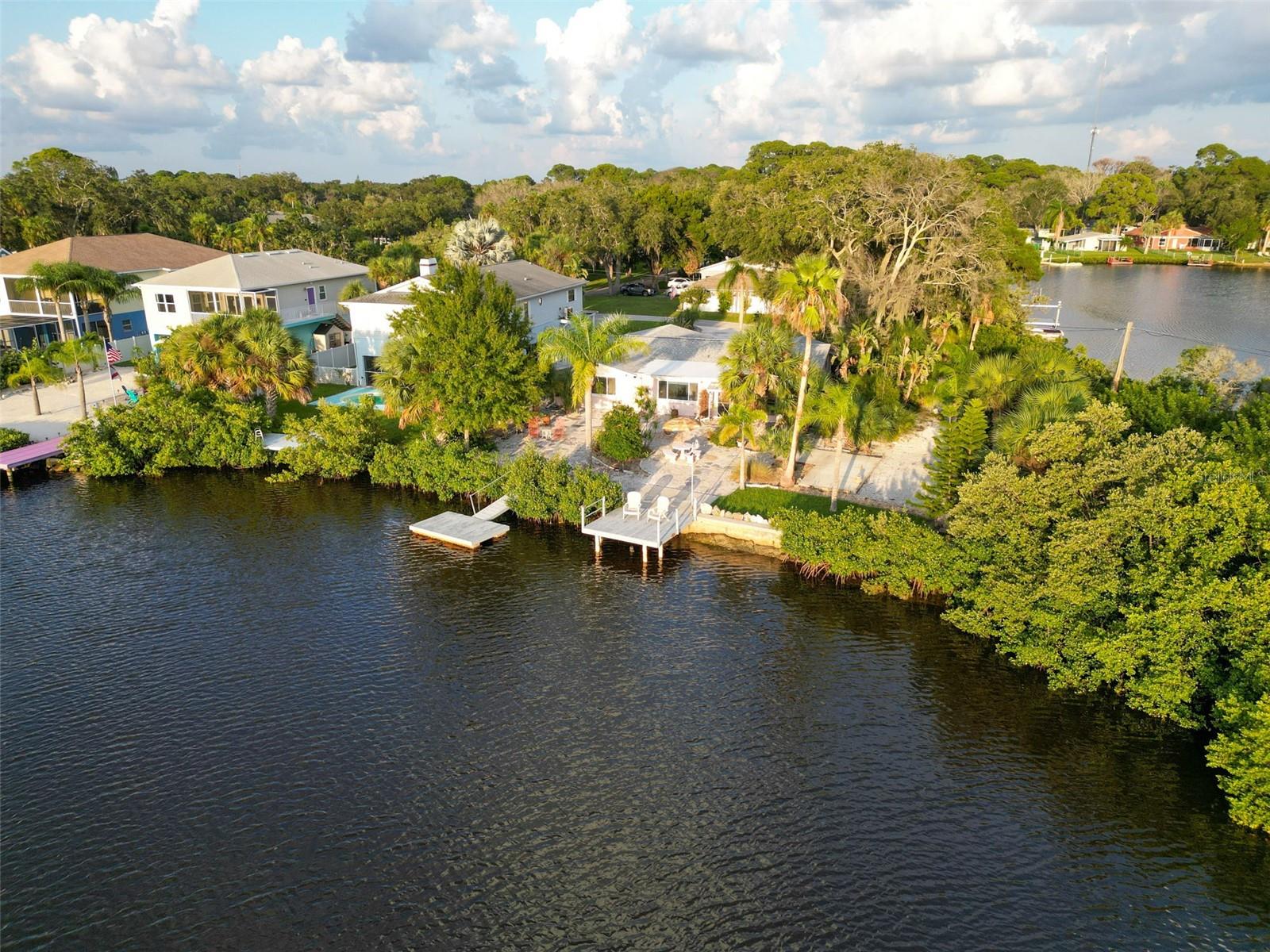 Aerial rear of home Private lot with extra parking area