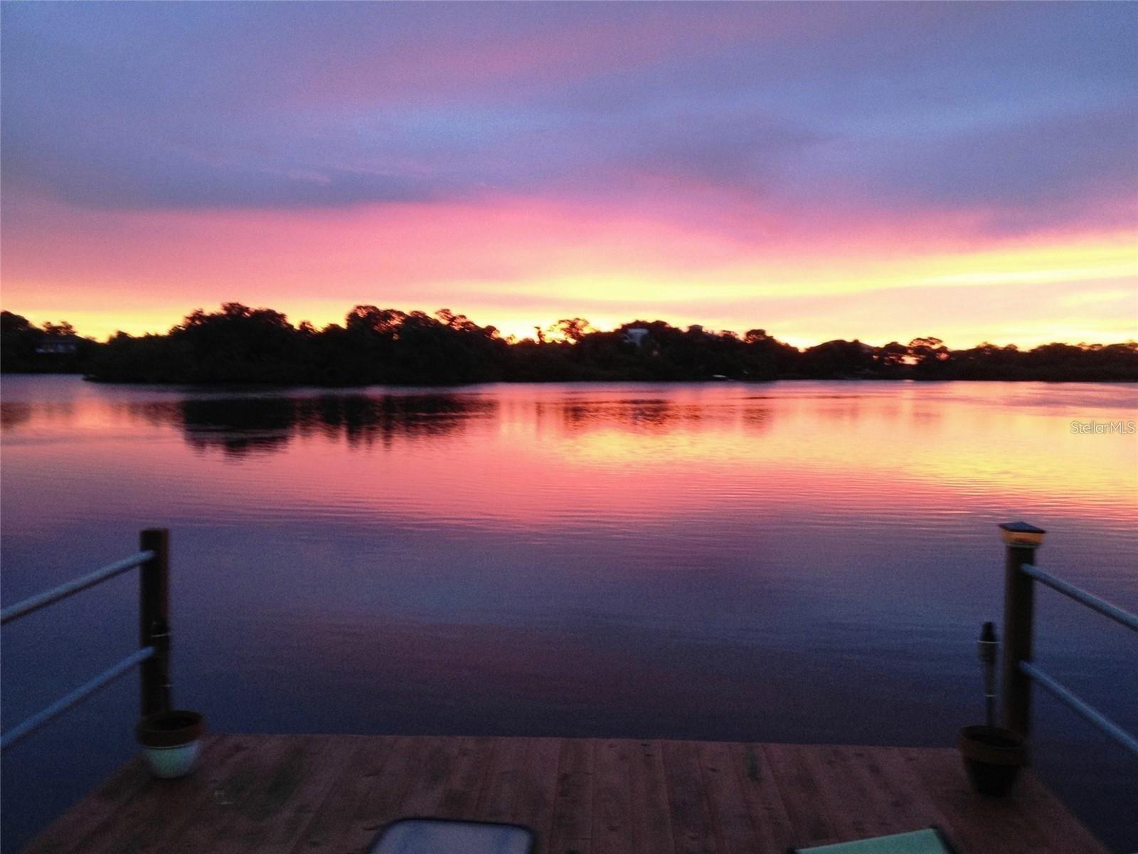 Amazing Dock Sunset Views of Oyster Bayou